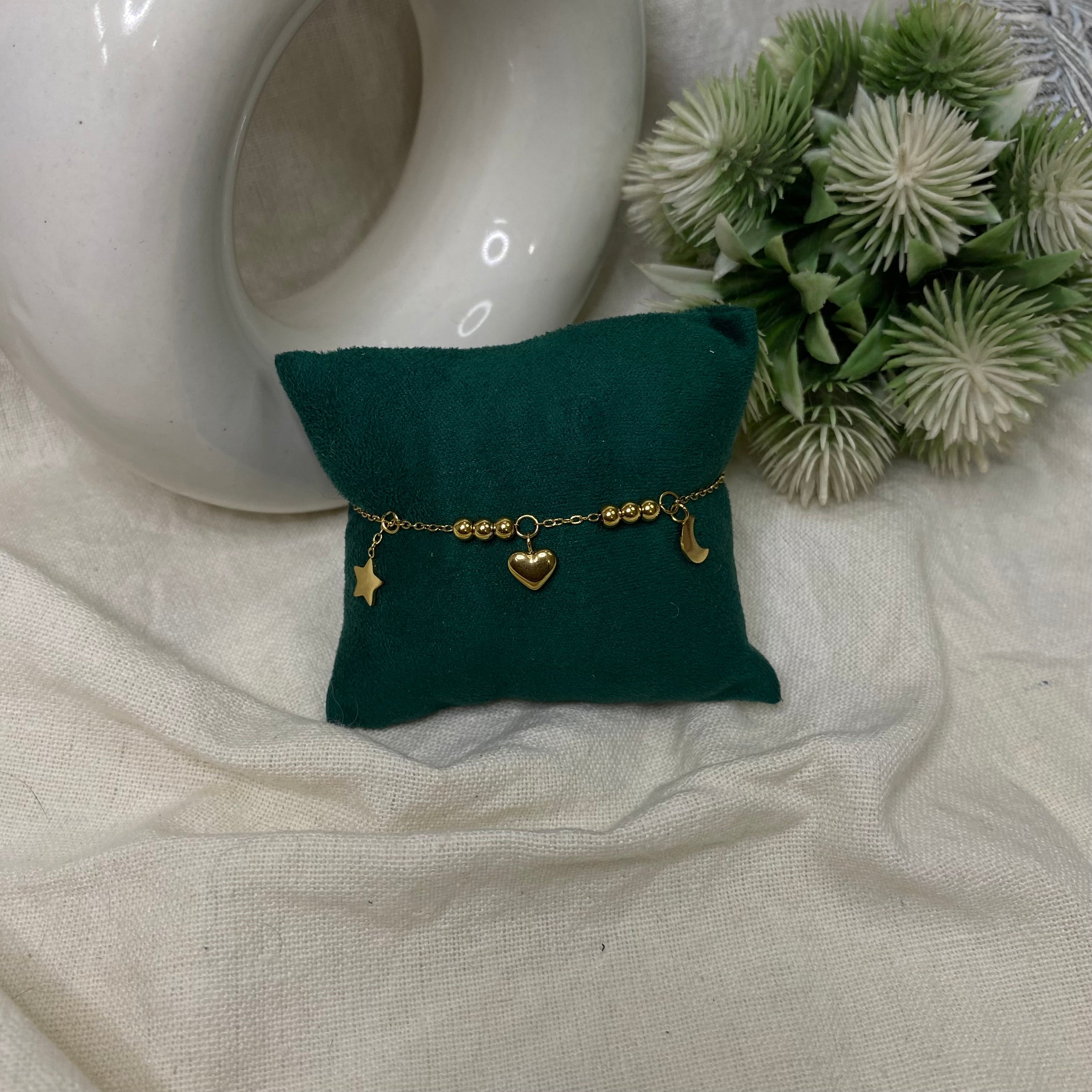 Moon & Star Golden Charm Bracelet Anti-Tarnish