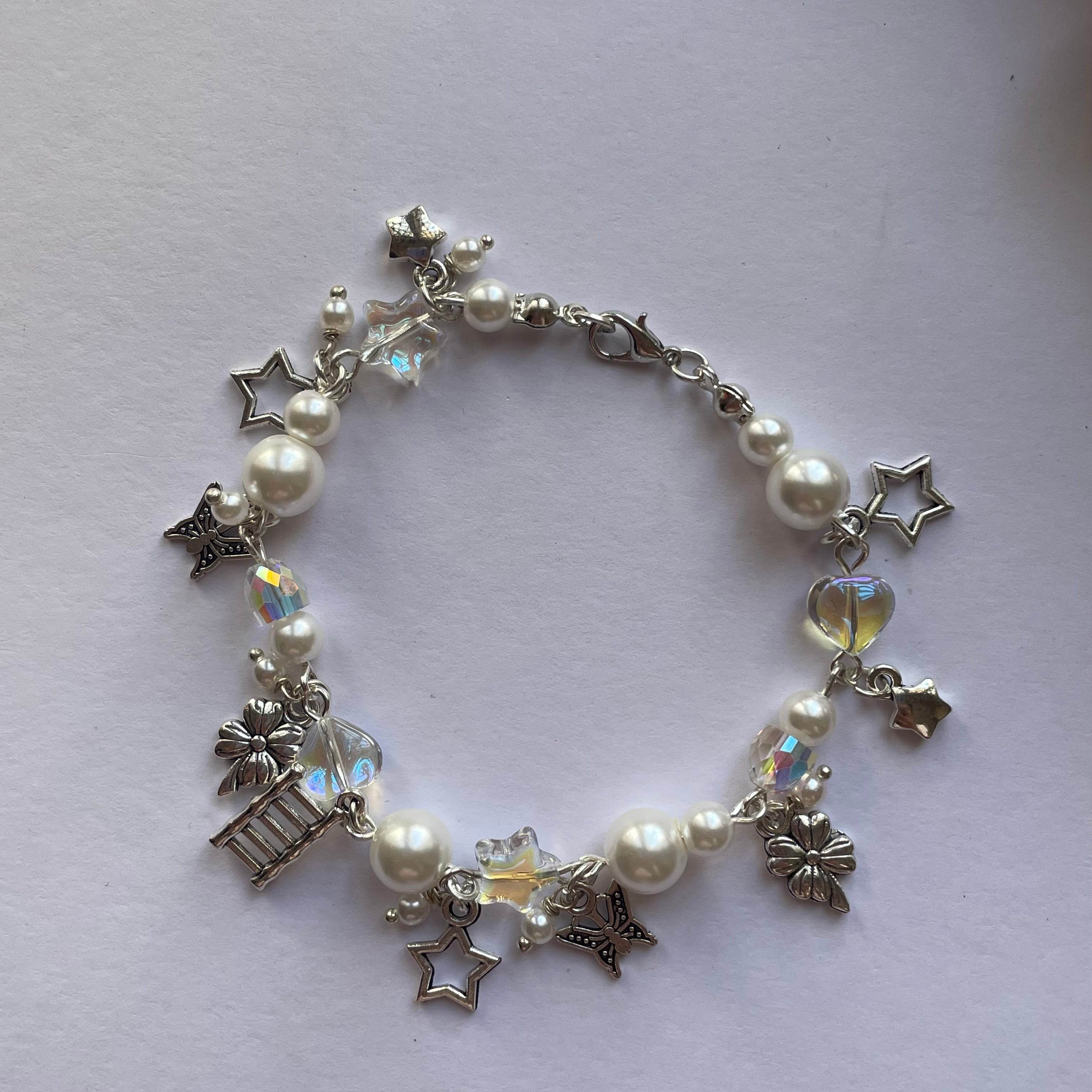 Charms Bracelet| Fairy Design Pearl and crystals - Fatatun