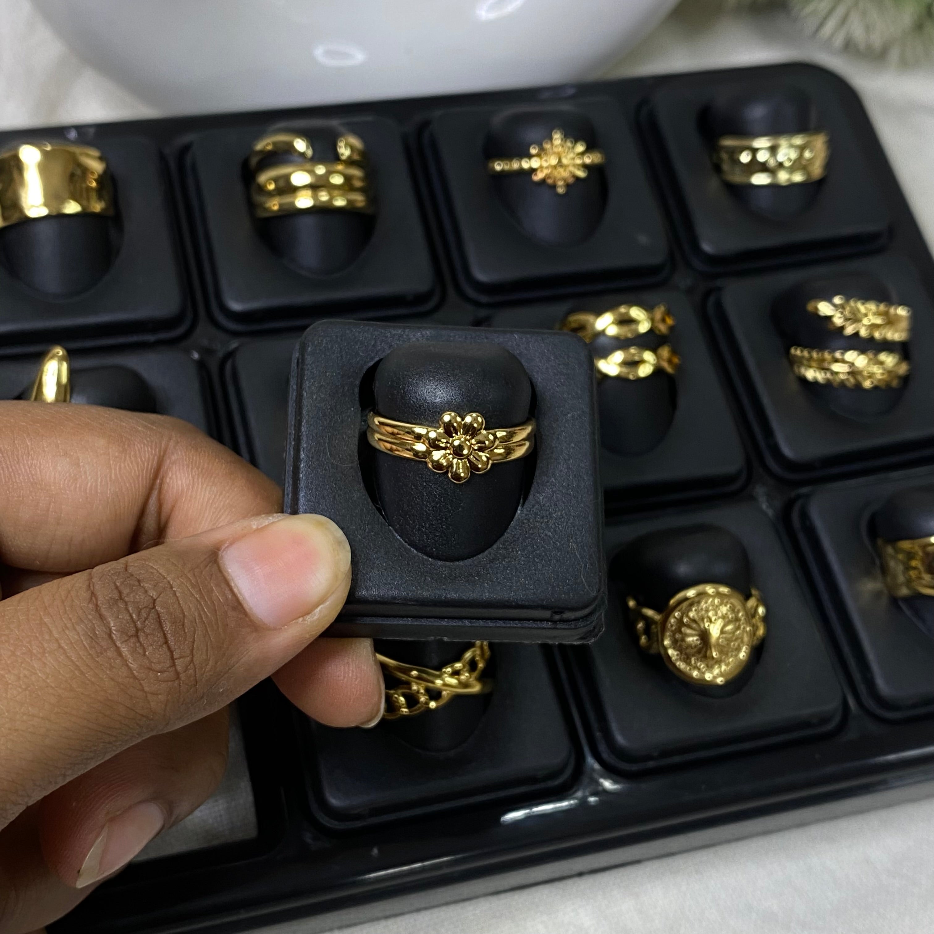 Unique Golden Rings Anti-Tarnish