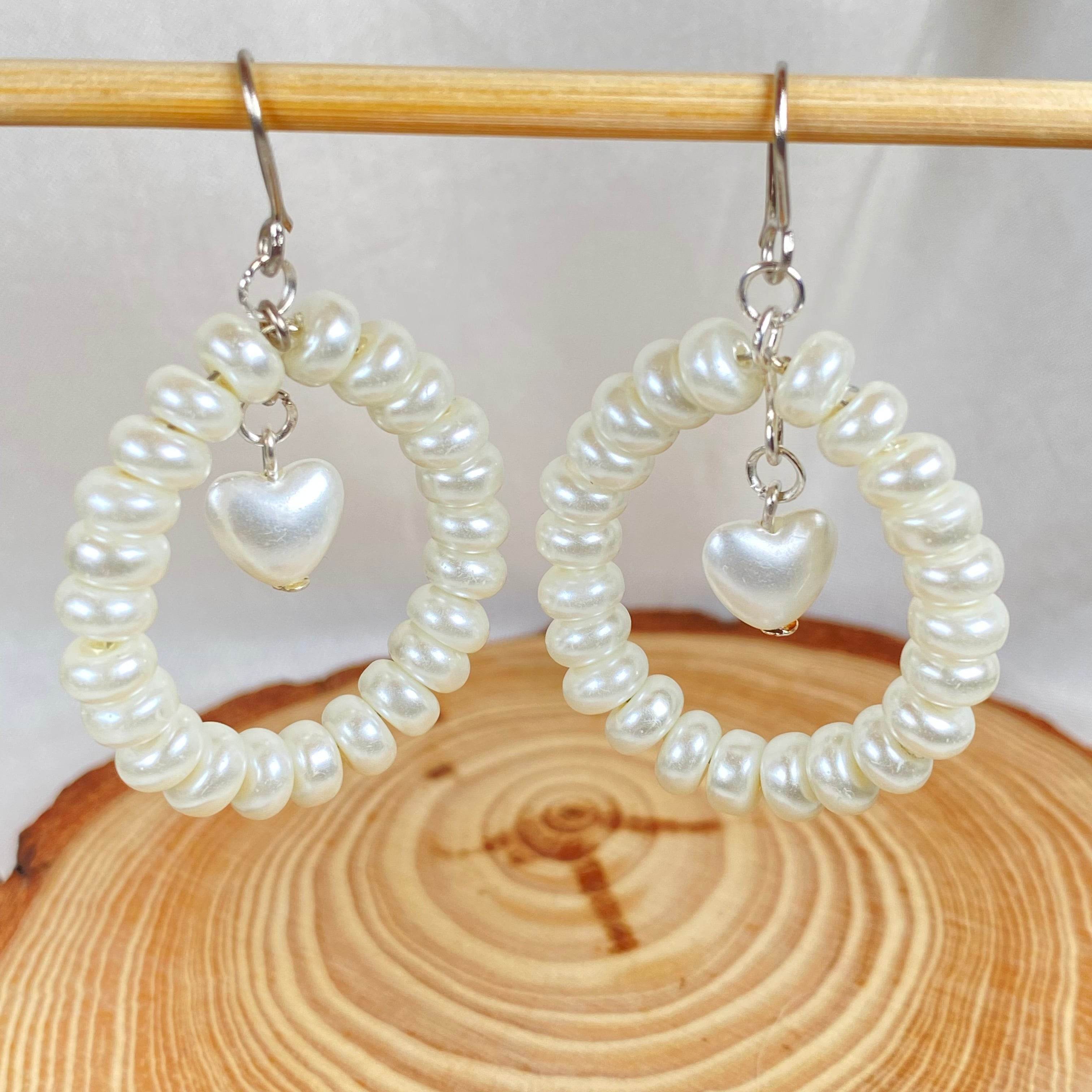 Aesthetic Pearl Earring handmade - Fatatun