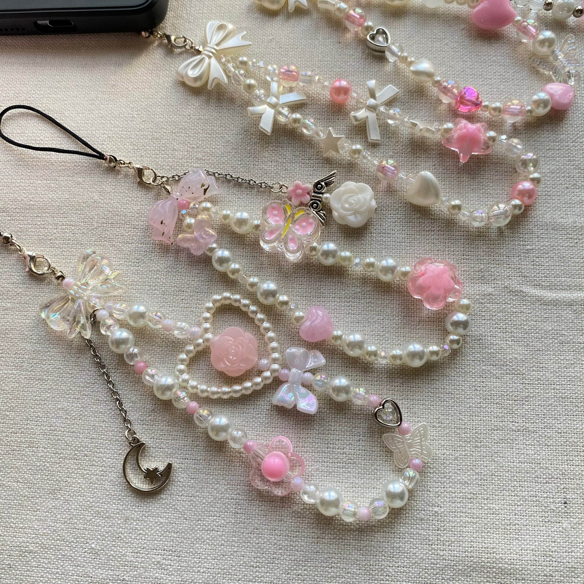 Asthetic Pink Phone Charms |S2 - Fatatun
