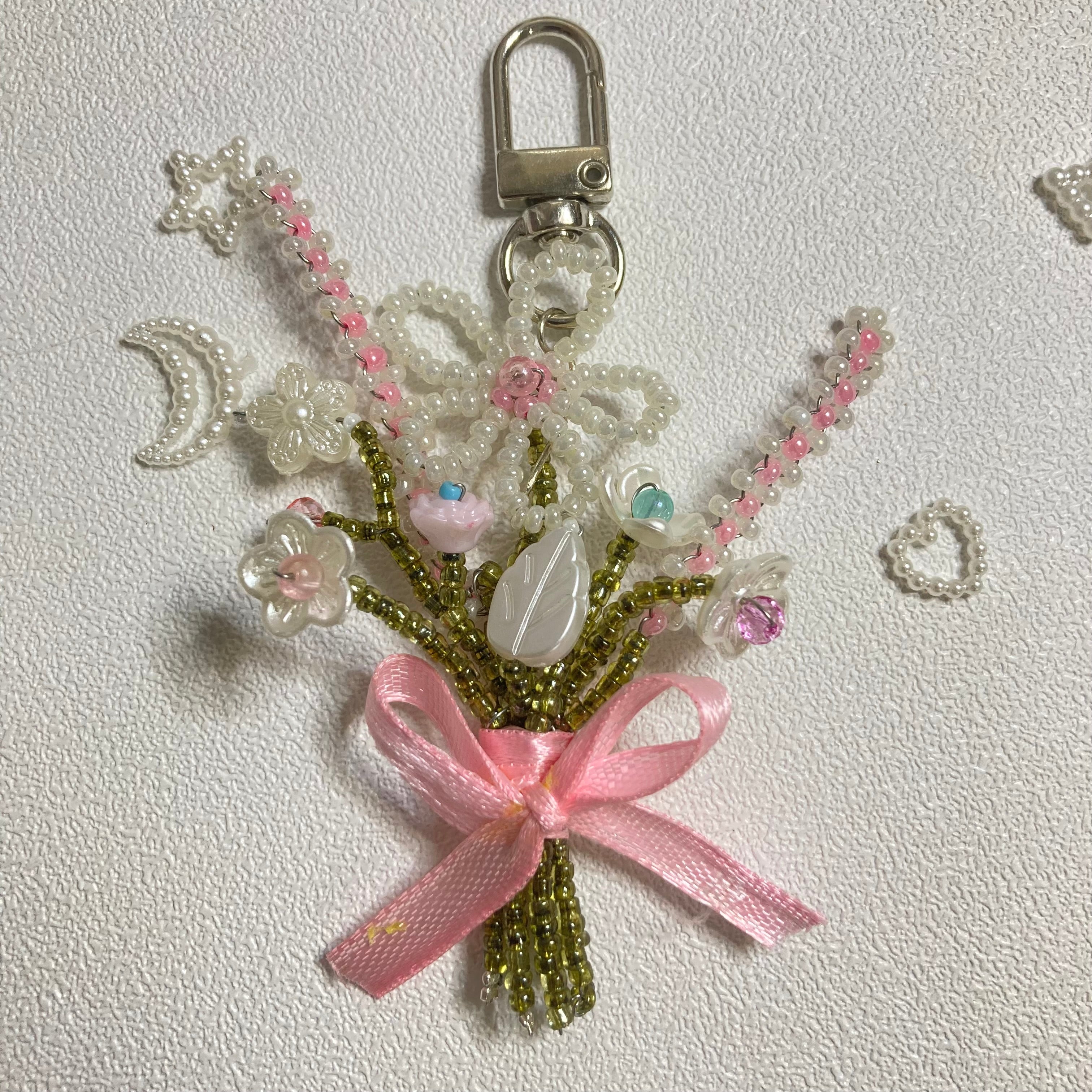 Beaded Flower Bouquets | Bag or Keychain Charms