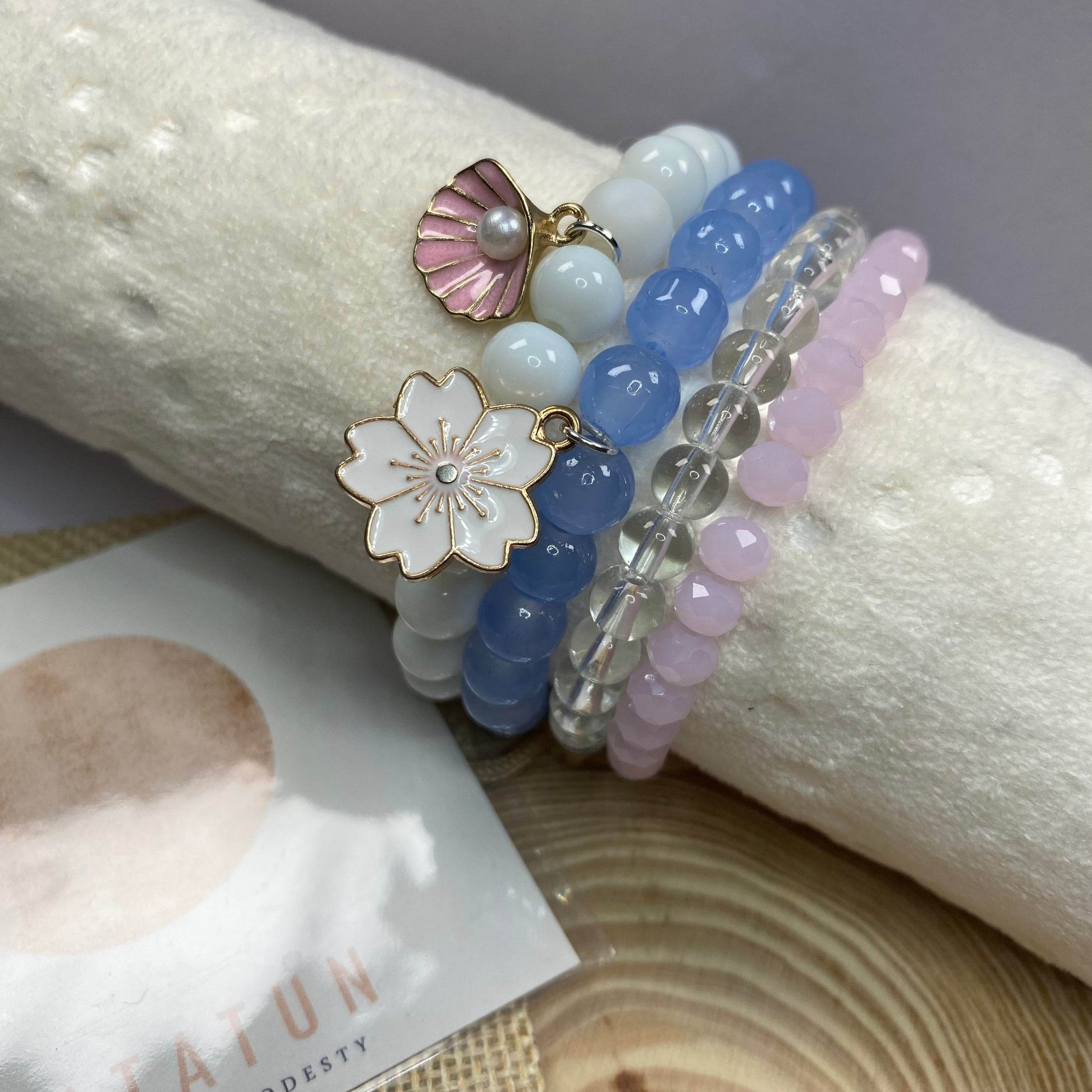 Stack bracelet |Colourful with charm handmade beauty to perfection - Fatatun