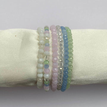 Crystal Rondella Stack Bracelet Set of 6 - Fatatun