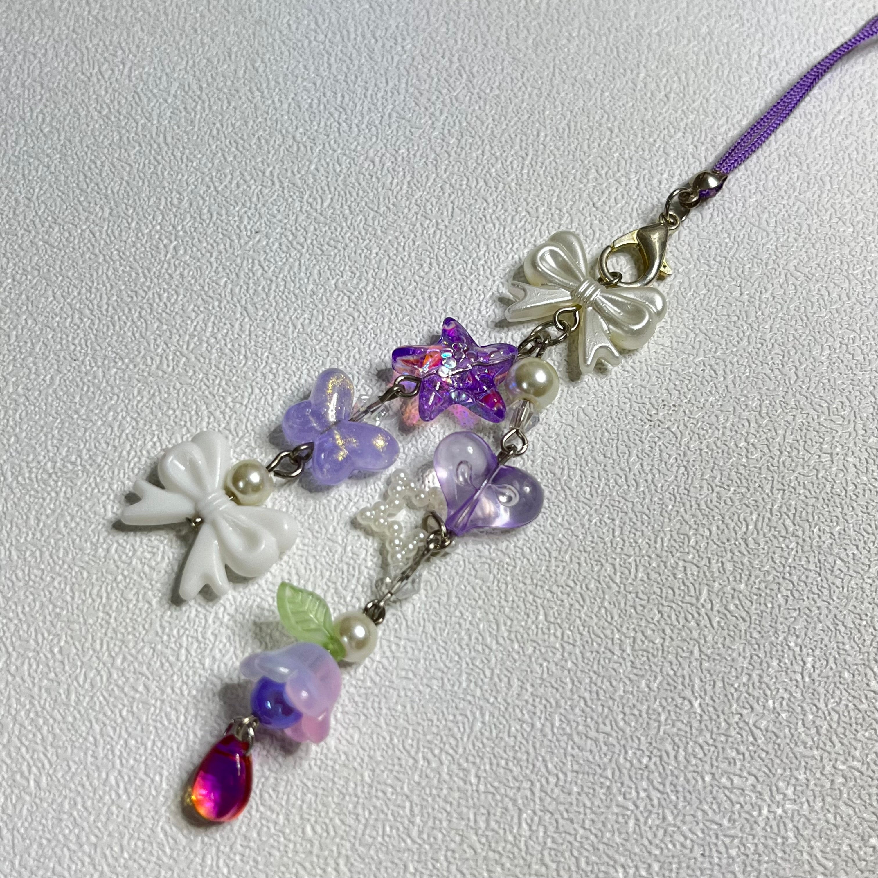 Phone charms purple double layer
