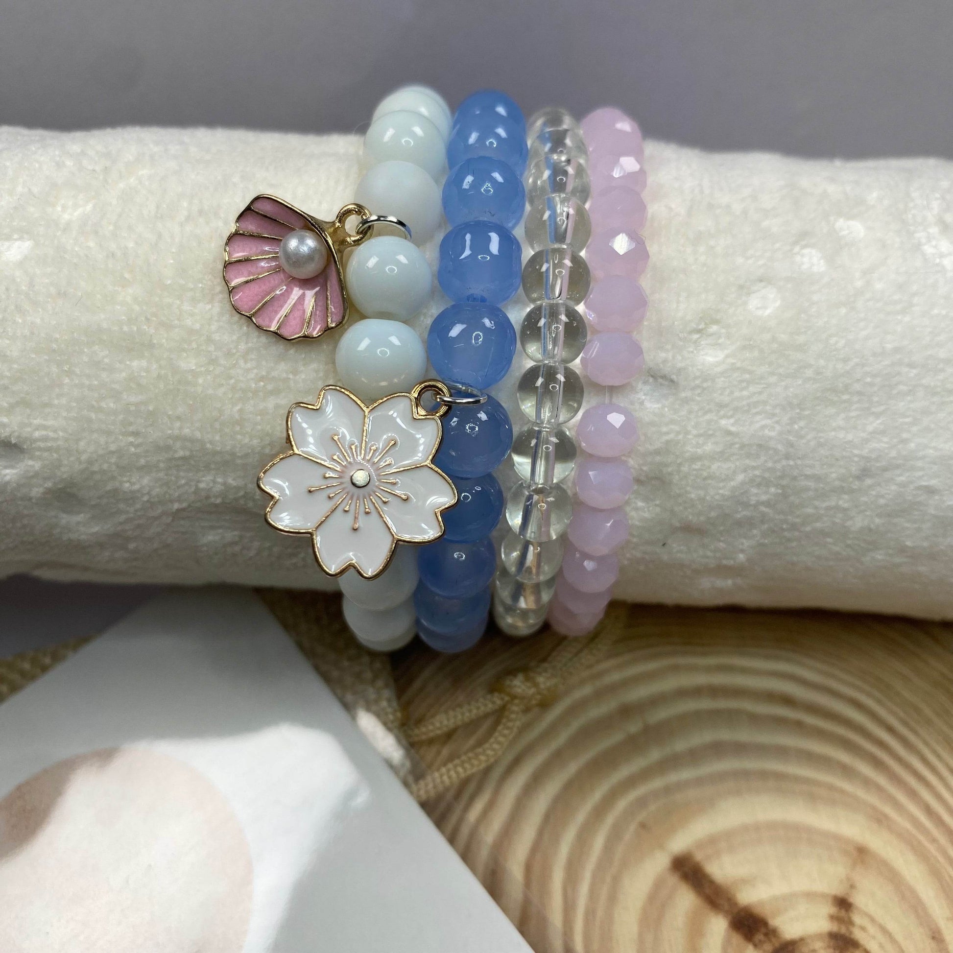 Stack bracelet |Colourful with charm handmade beauty to perfection - Fatatun