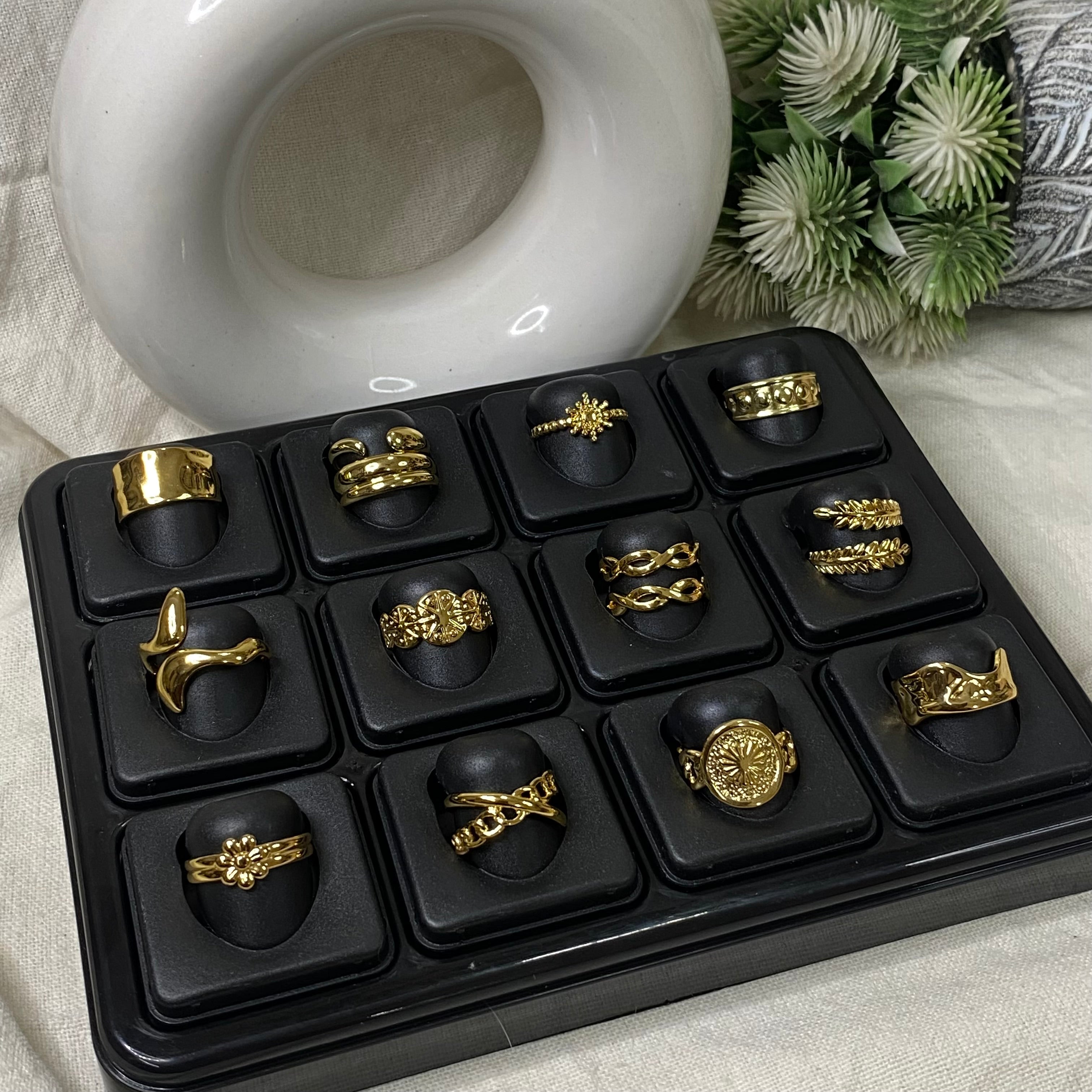 Unique Golden Rings Anti-Tarnish