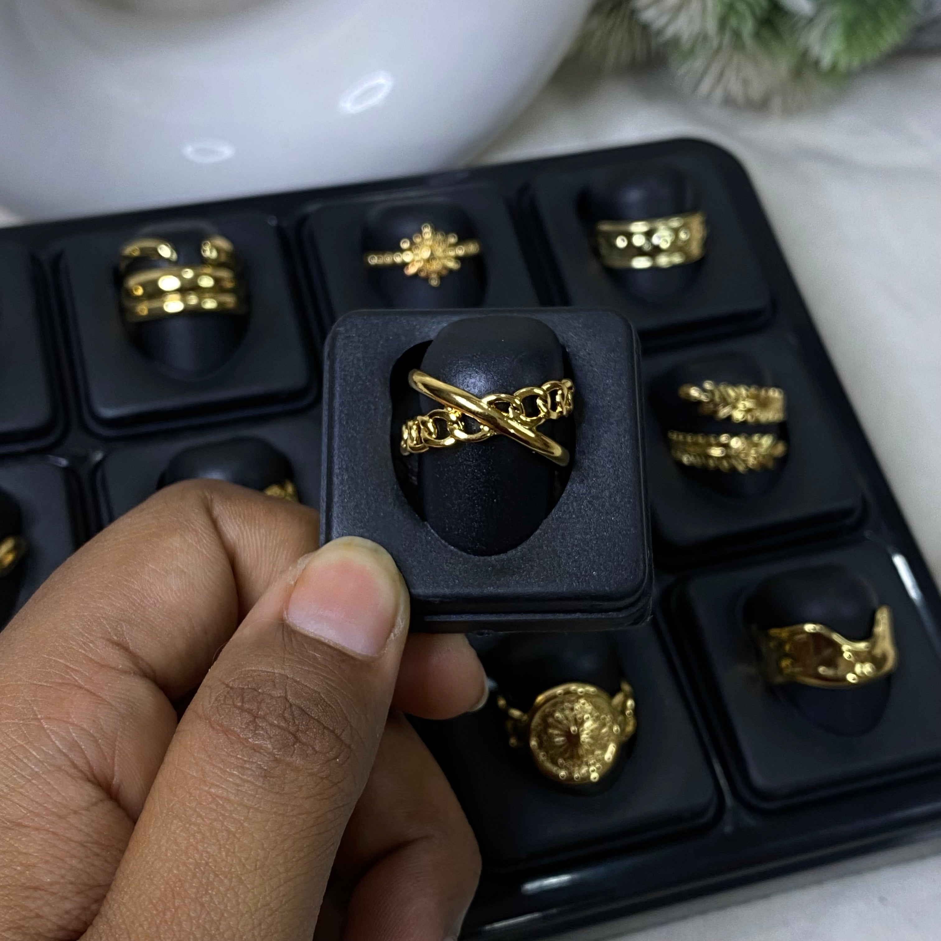Unique Golden Rings Anti-Tarnish