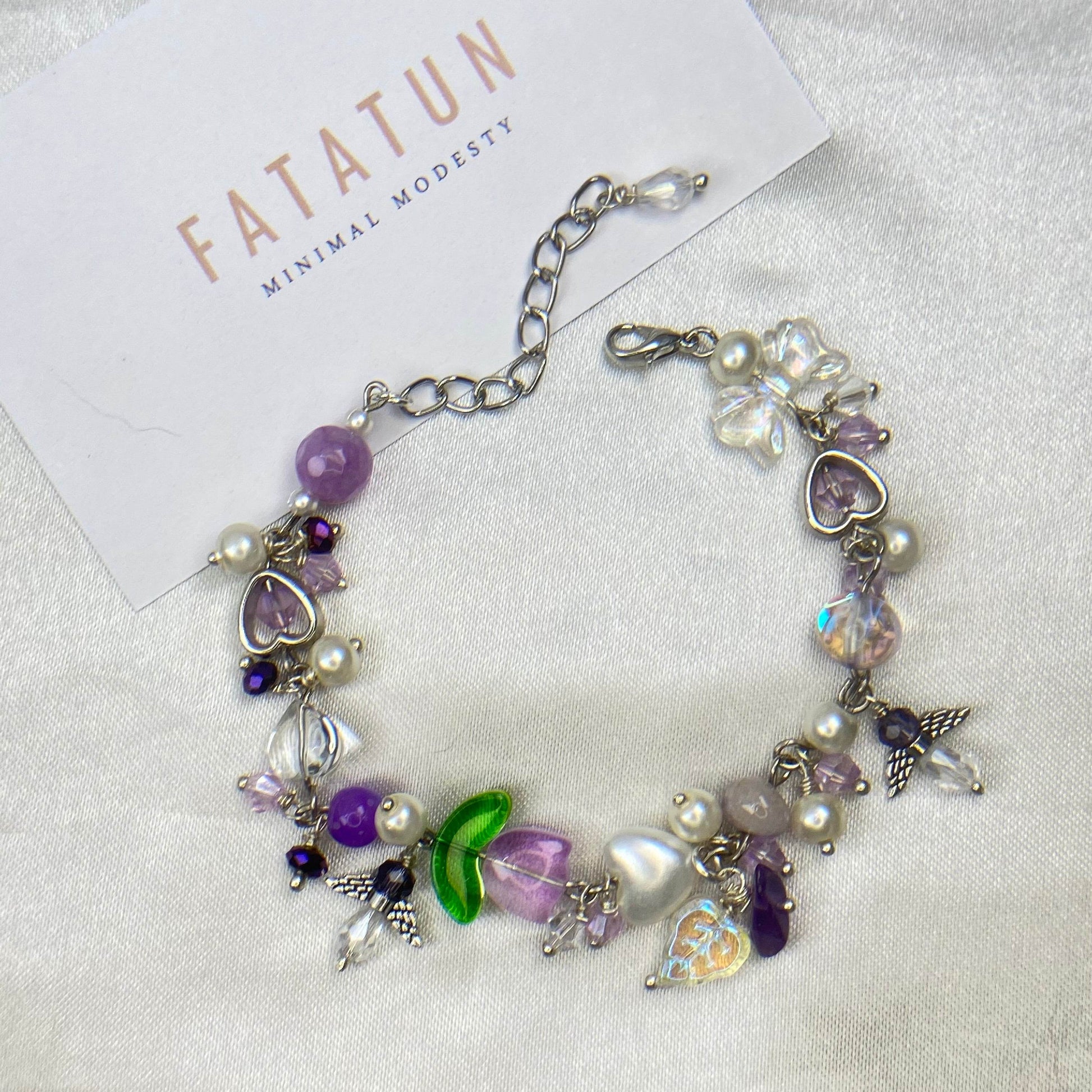 Purple theme Charm Bracelet - Fatatun