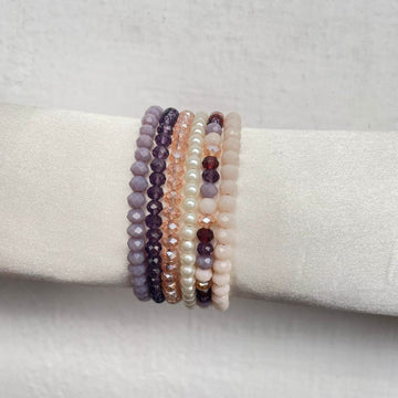 Crystal Rondella Stack Bracelet Set of 6 - Fatatun