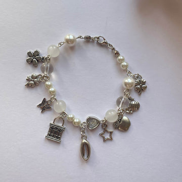 Charms Bracelet| Fairy Design Pearl and crystals-D2 - Fatatun