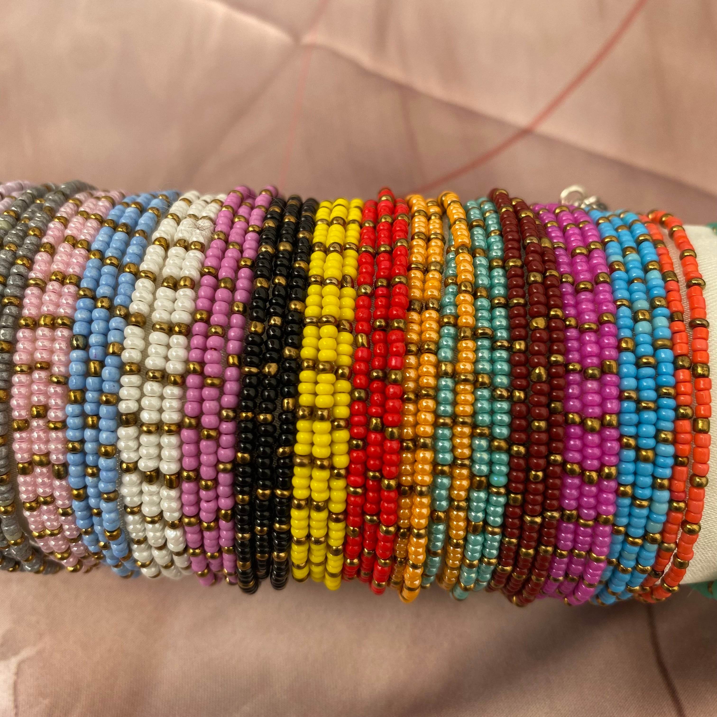 Minimal Seed Beads bracelet | Note its single line - Fatatun