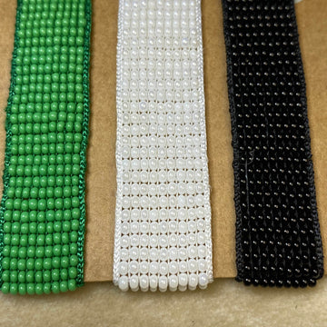 Loom Bracelet | Handmade Black green and White - Fatatun