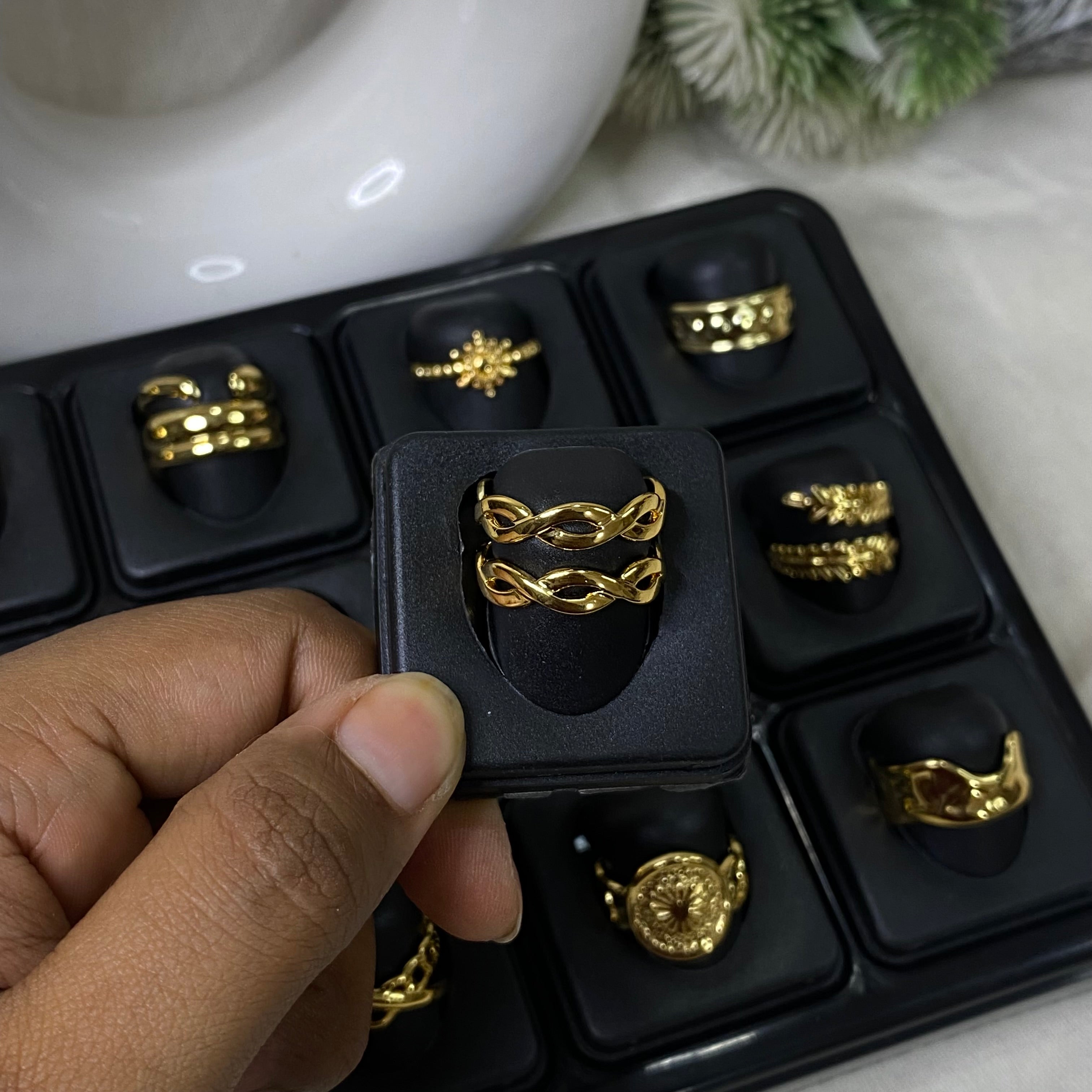 Unique Golden Rings Anti-Tarnish