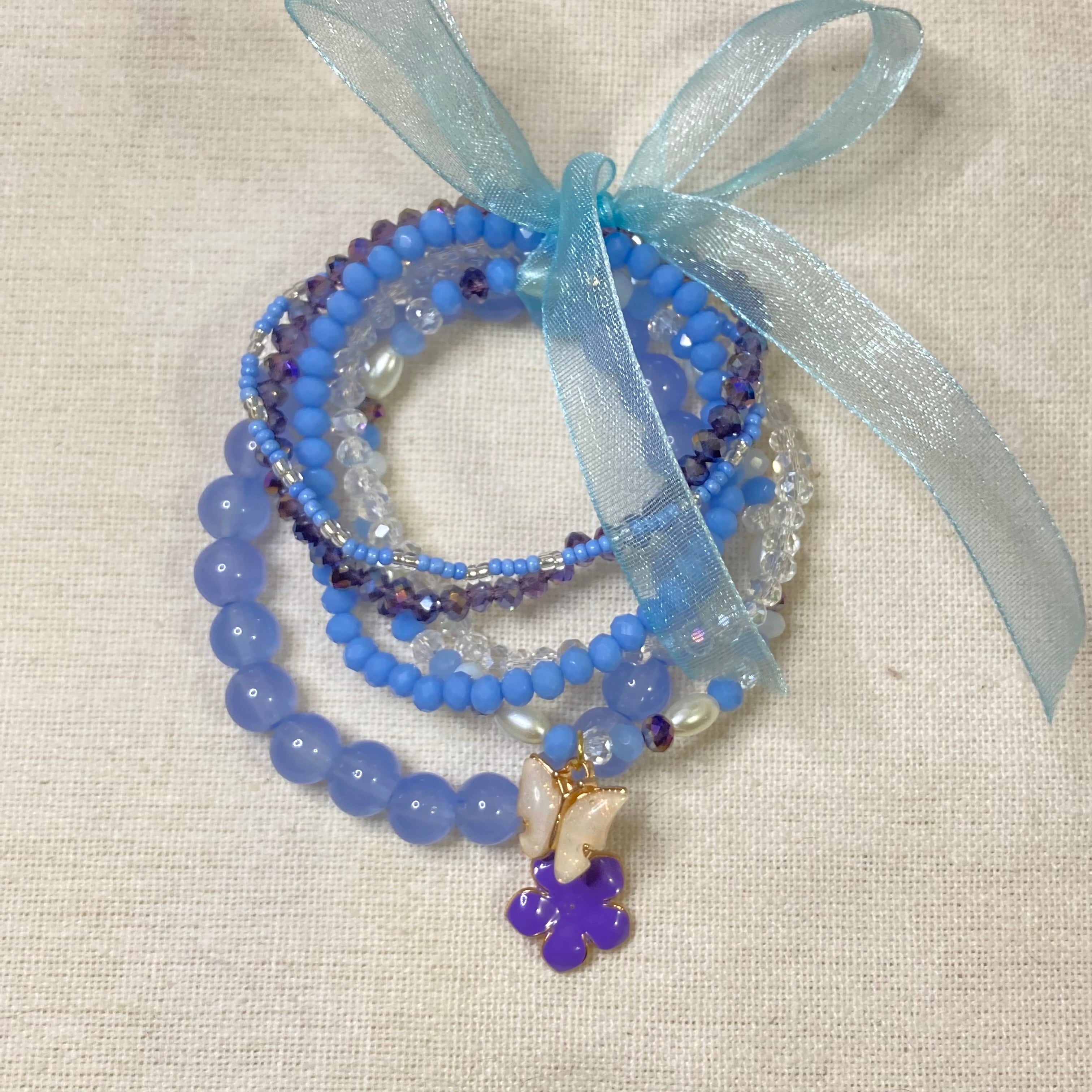 Stackable Bracelet with Charms set of 6 pieces