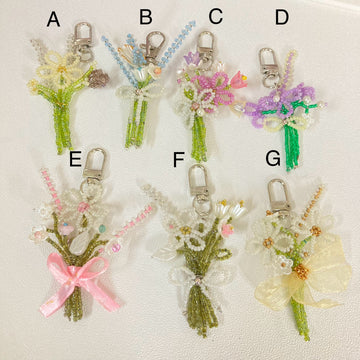 Beaded Flower Bouquets | Bag or Keychain Charms