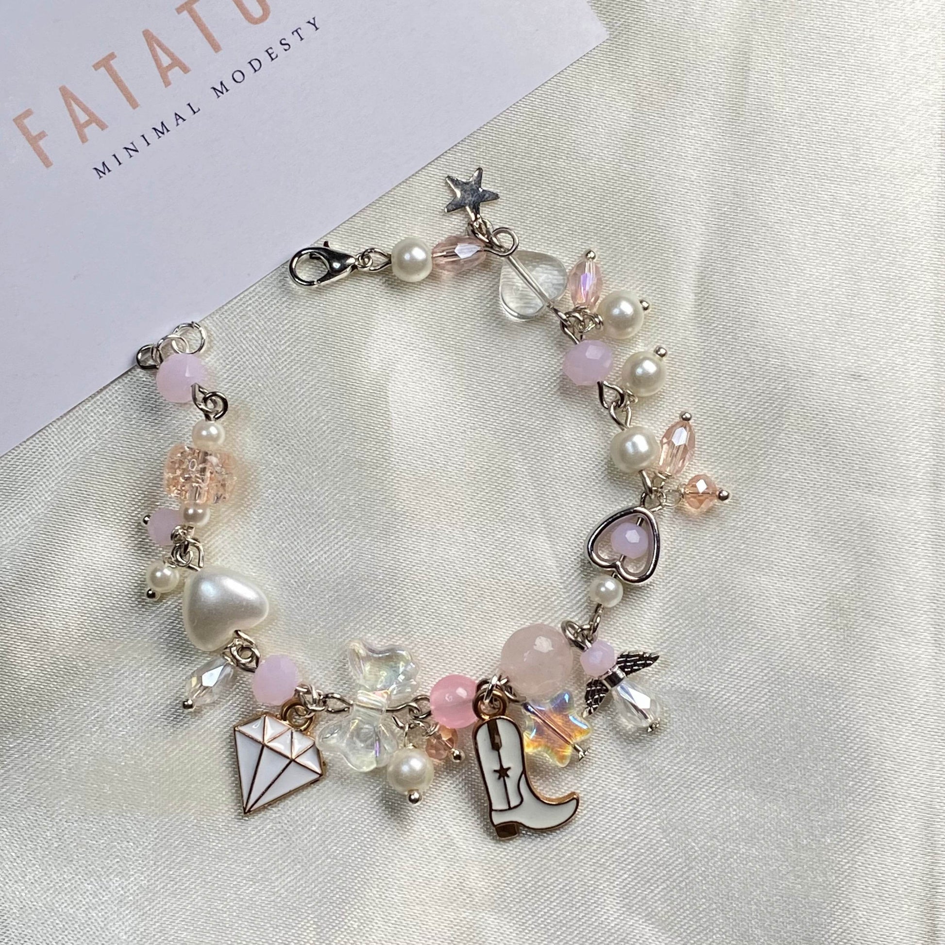 Pink theme Charm Bracelet - Fatatun