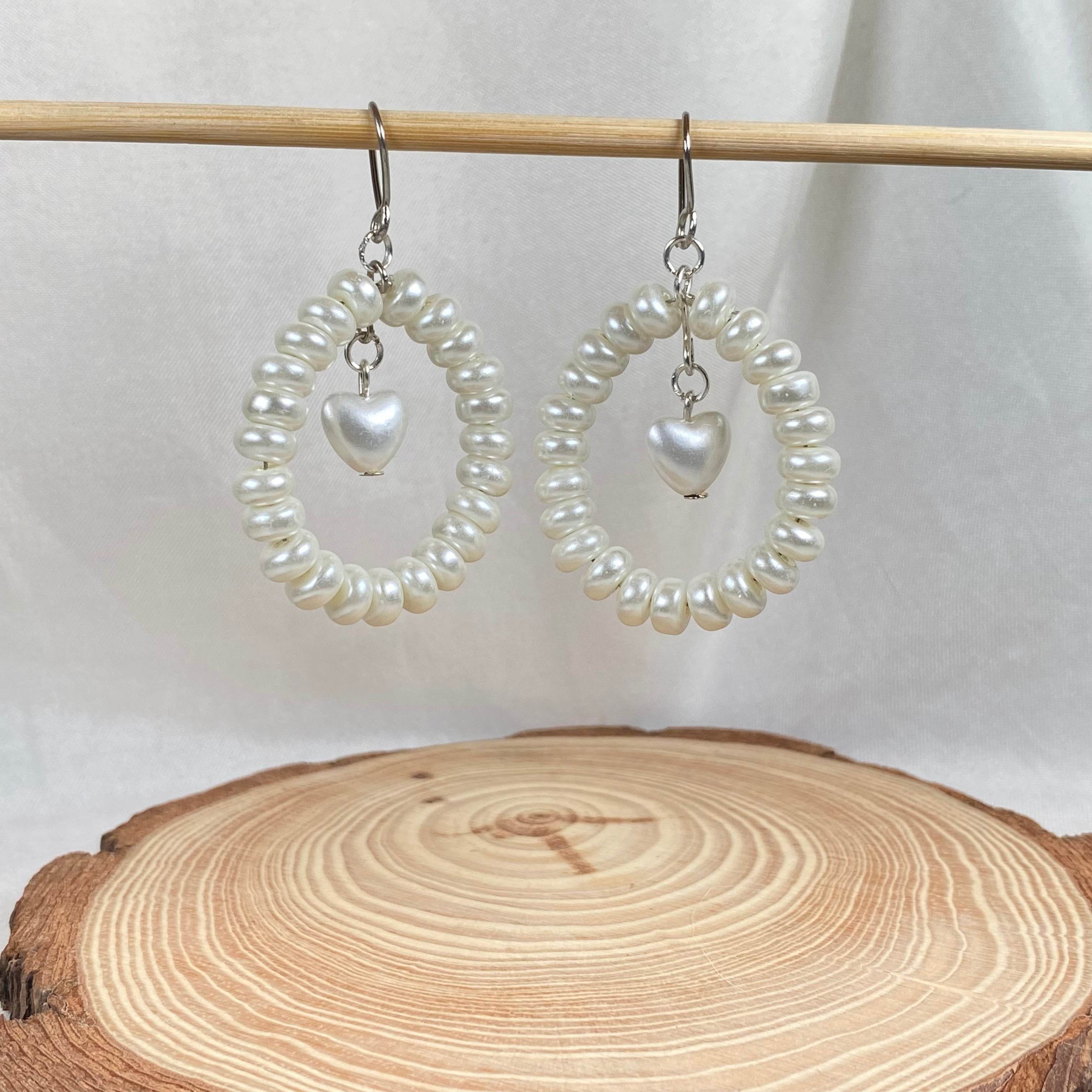 Aesthetic Pearl Earring handmade - Fatatun