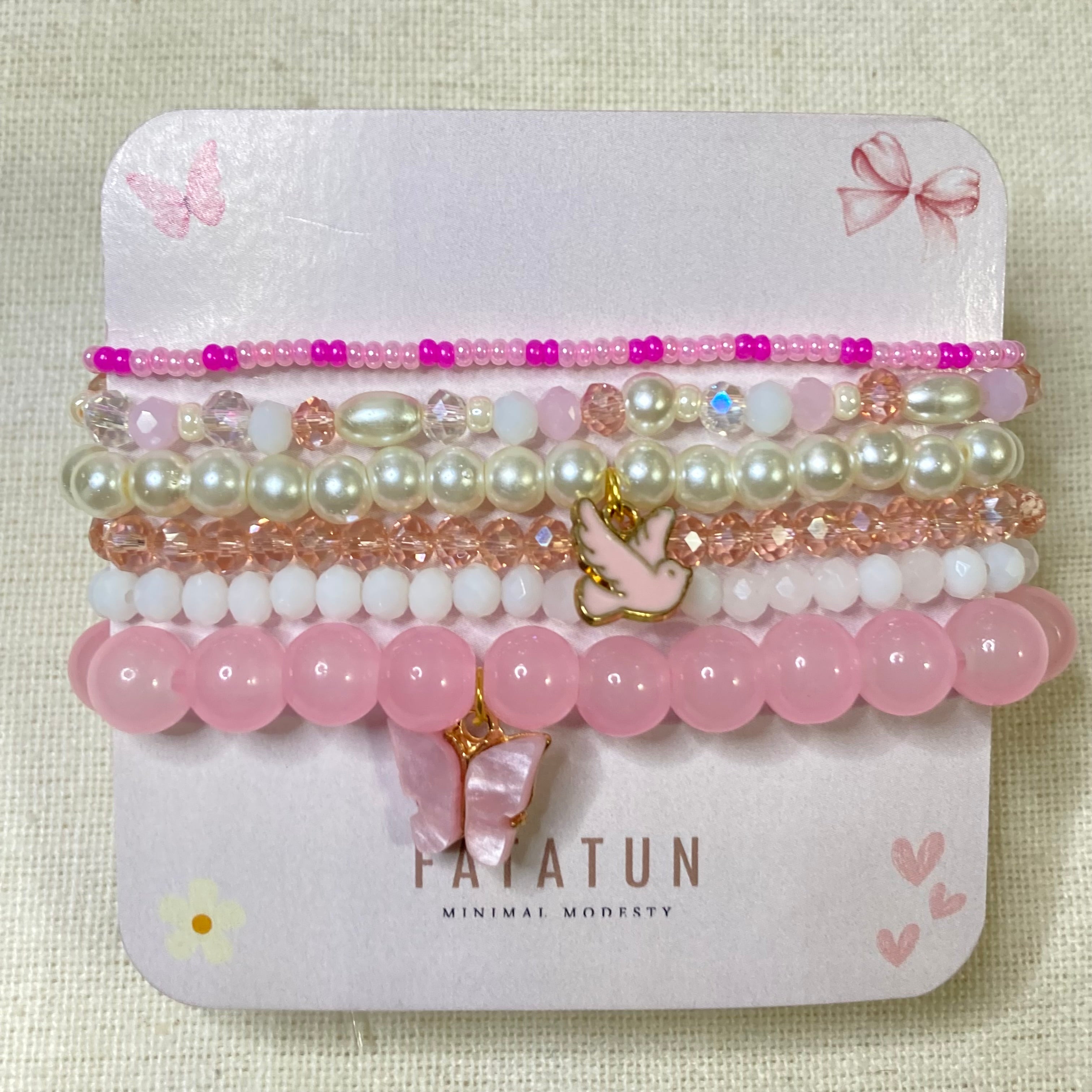 Stackable Bracelet with Charms set of 6 pieces
