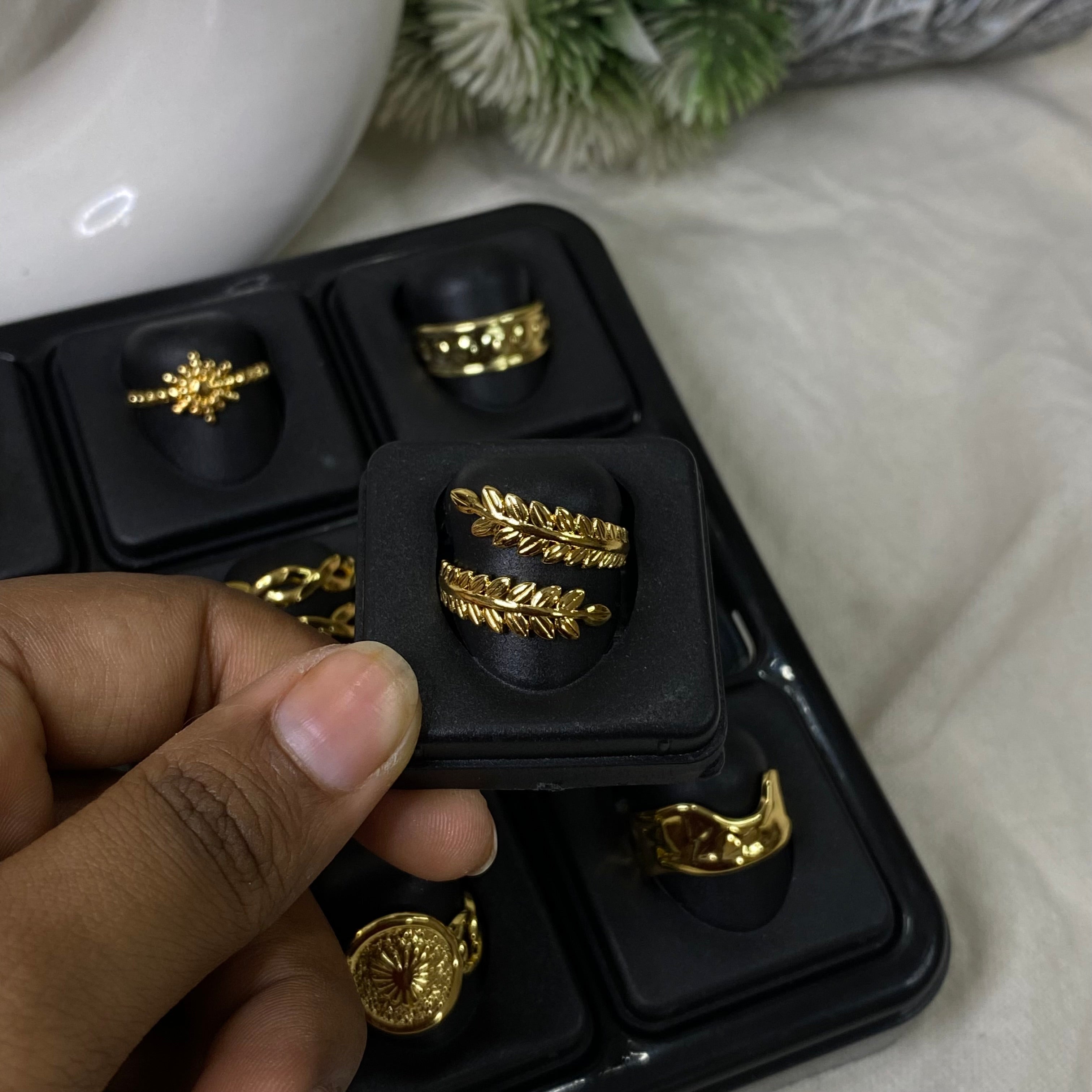 Unique Golden Rings Anti-Tarnish