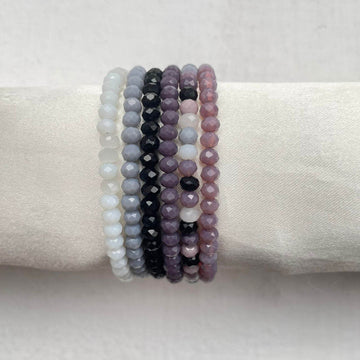 Crystal Rondella Stack Bracelet Set of 6 - Fatatun