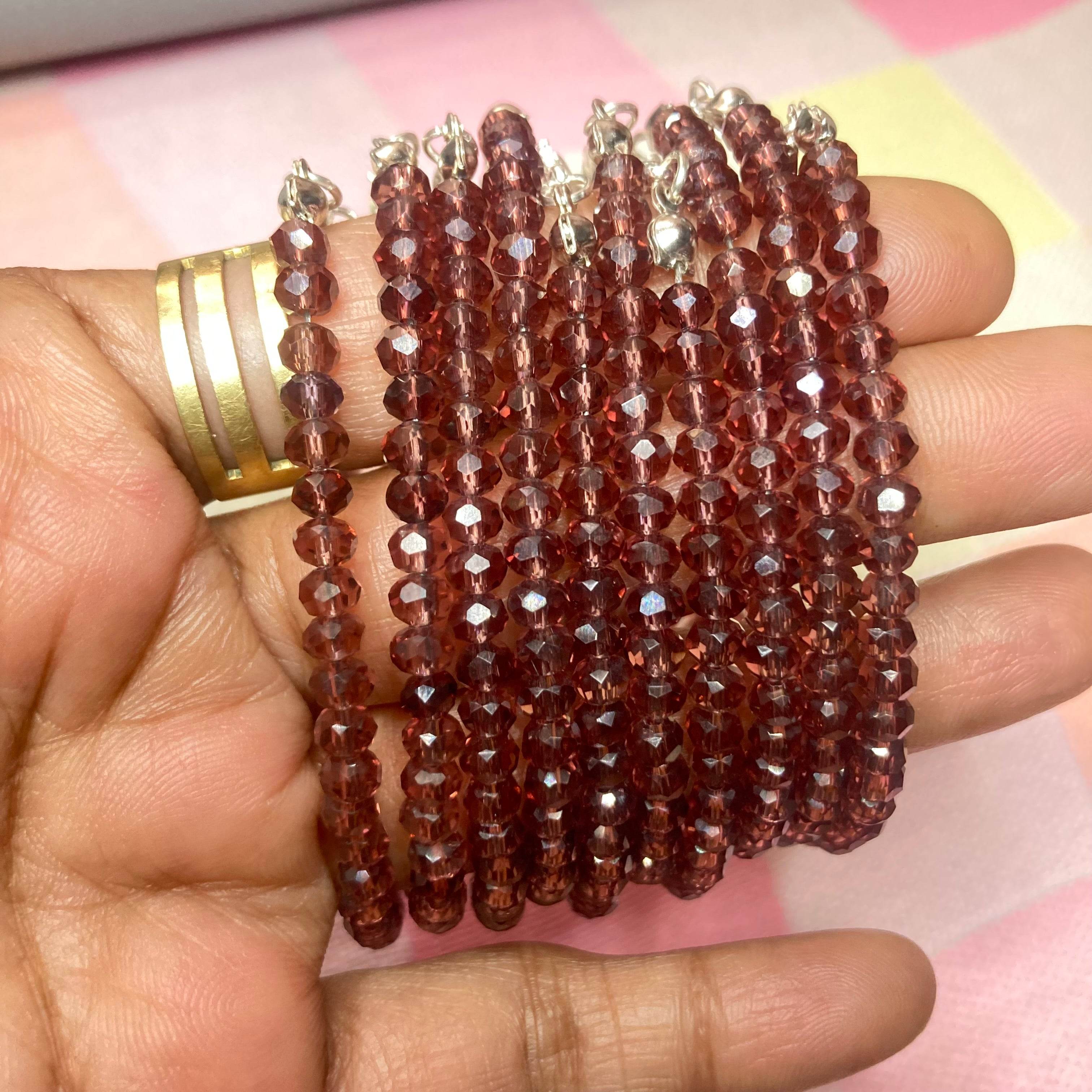 Crystal Bracelet Chocolate Brown | (cost for each) - Fatatun