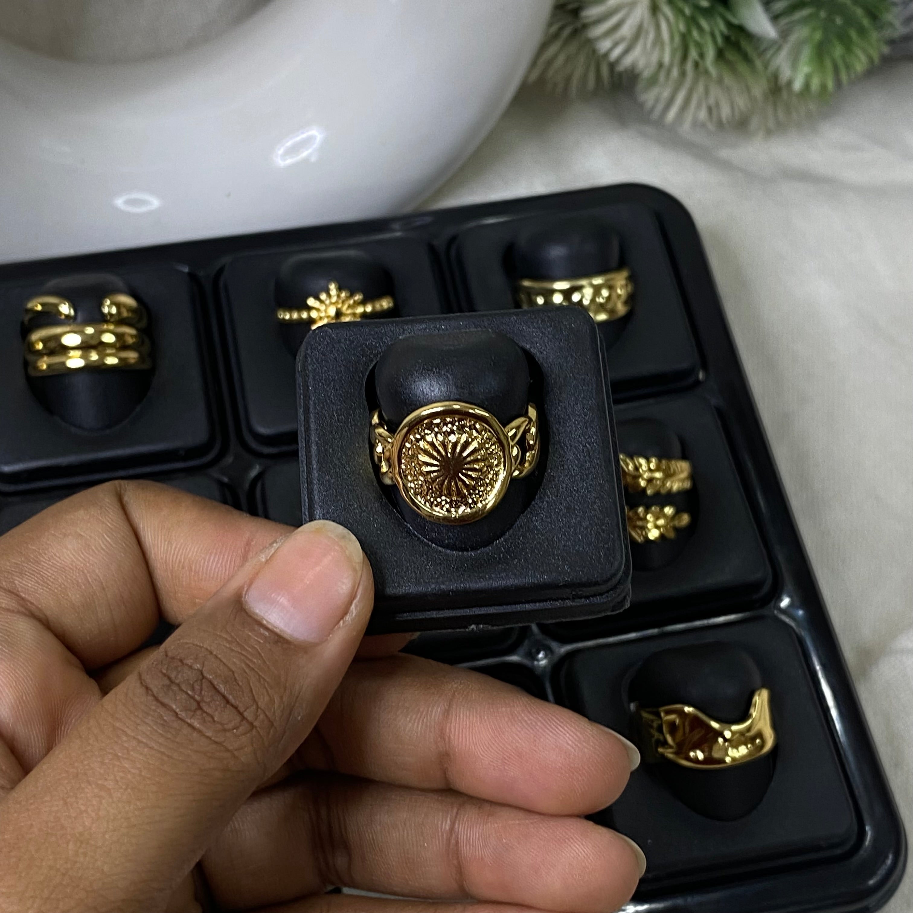 Unique Golden Rings Anti-Tarnish