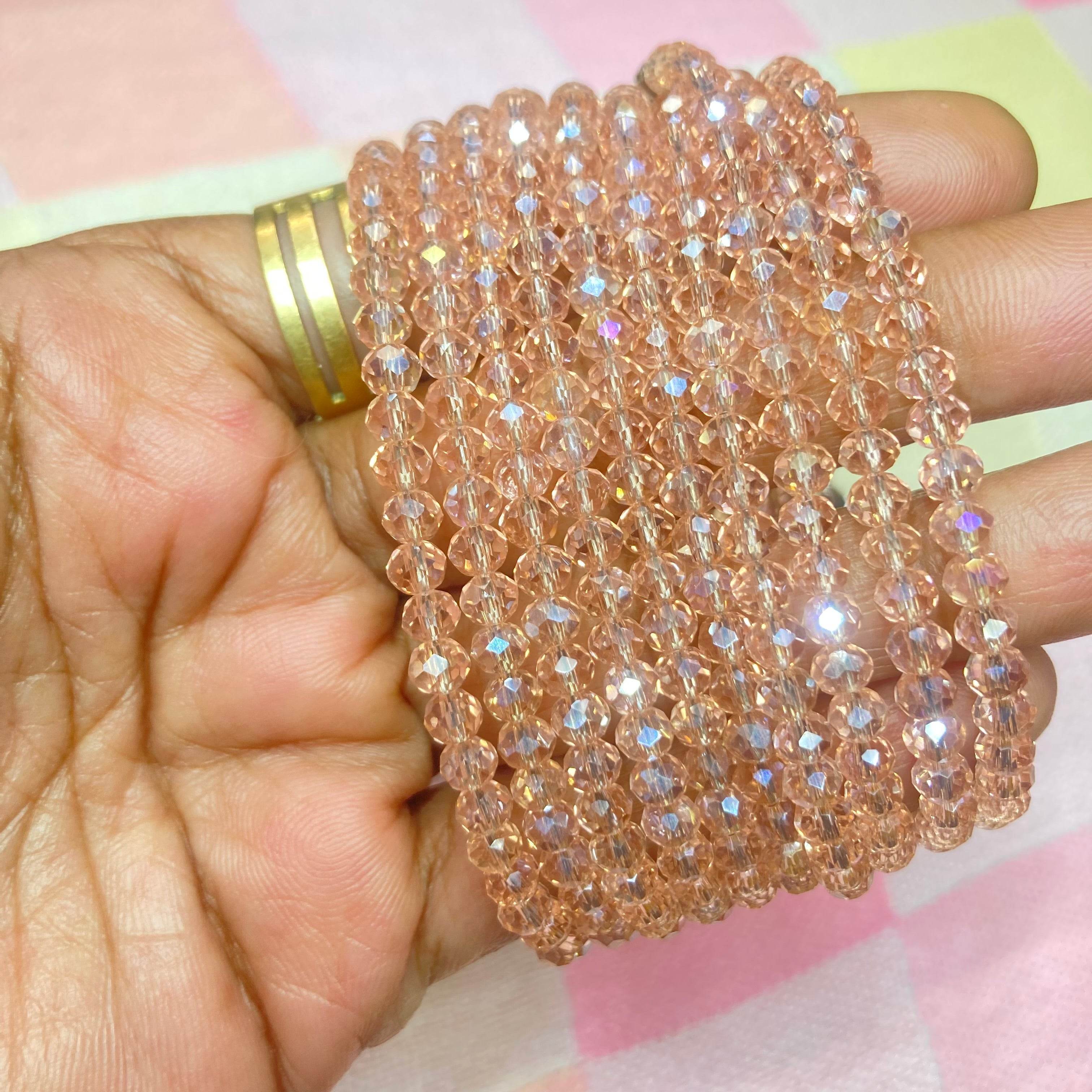 Crystal Bracelet peachy pink Shine (cost for each) - Fatatun