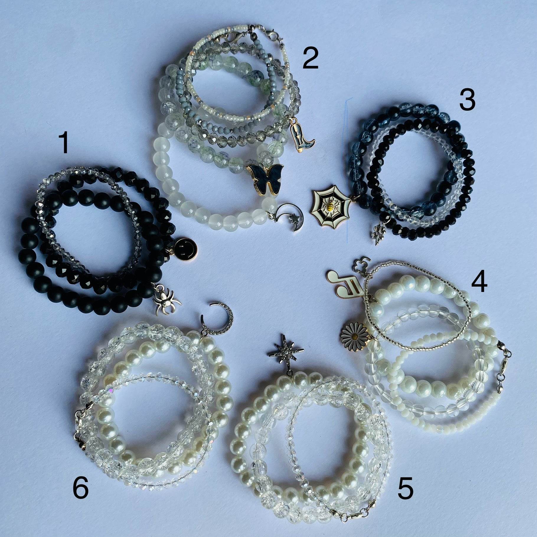 Stack Bracelets | Beaded Bracelet set of 3 with Charms - Fatatun