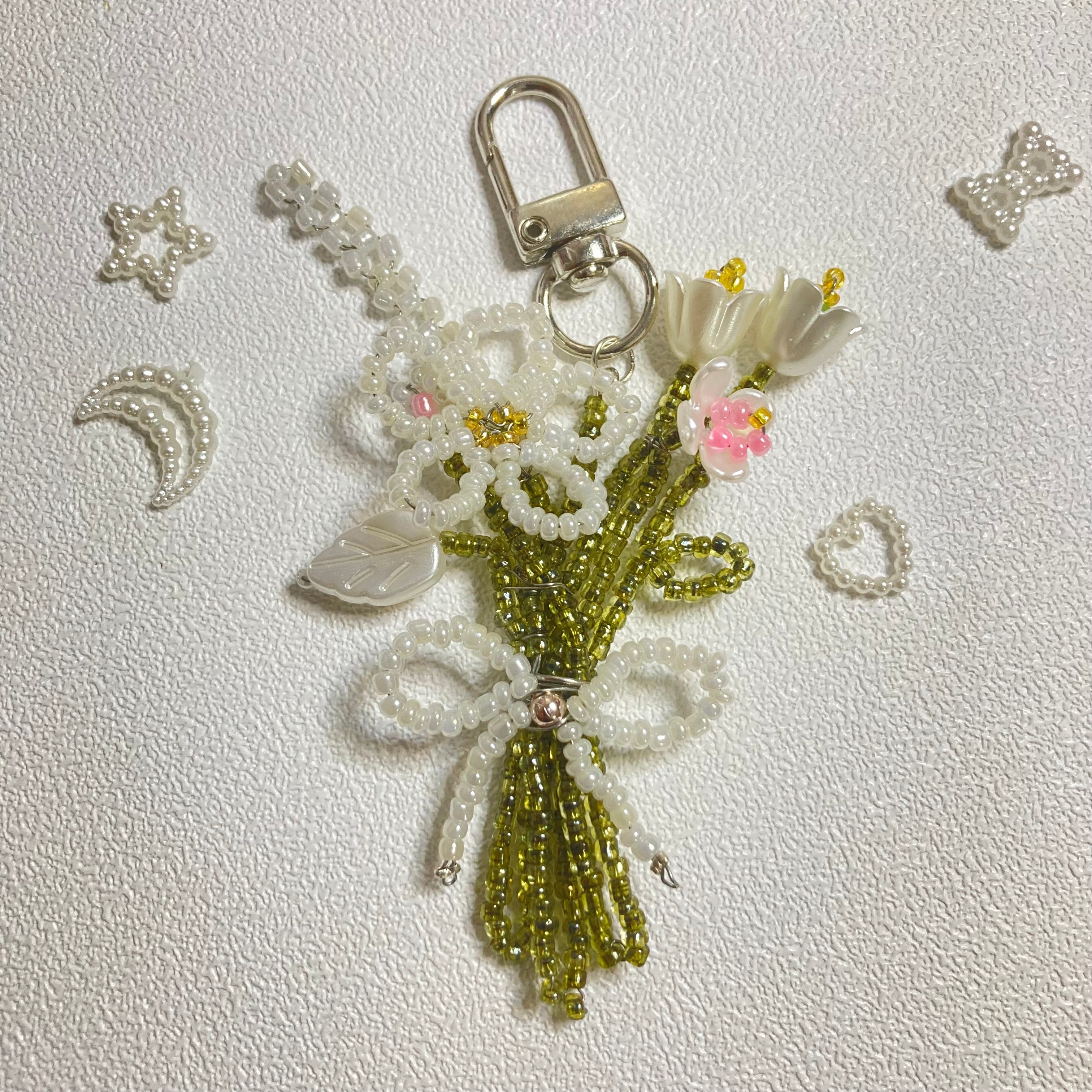 Beaded Flower Bouquets | Bag or Keychain Charms