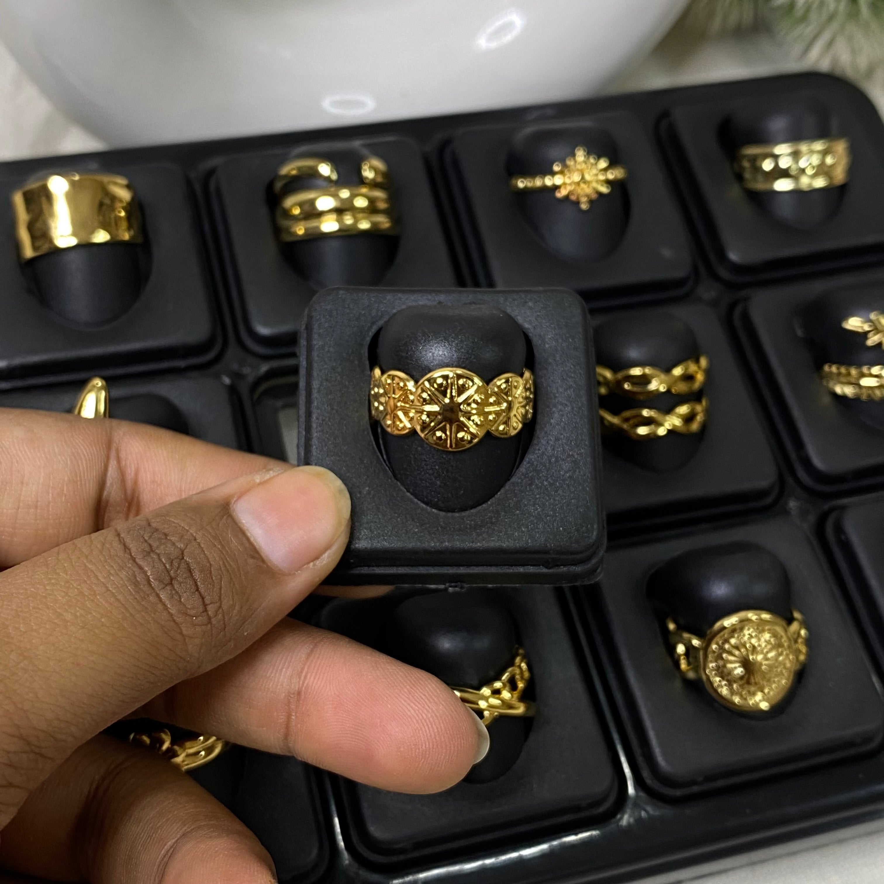 Unique Golden Rings Anti-Tarnish