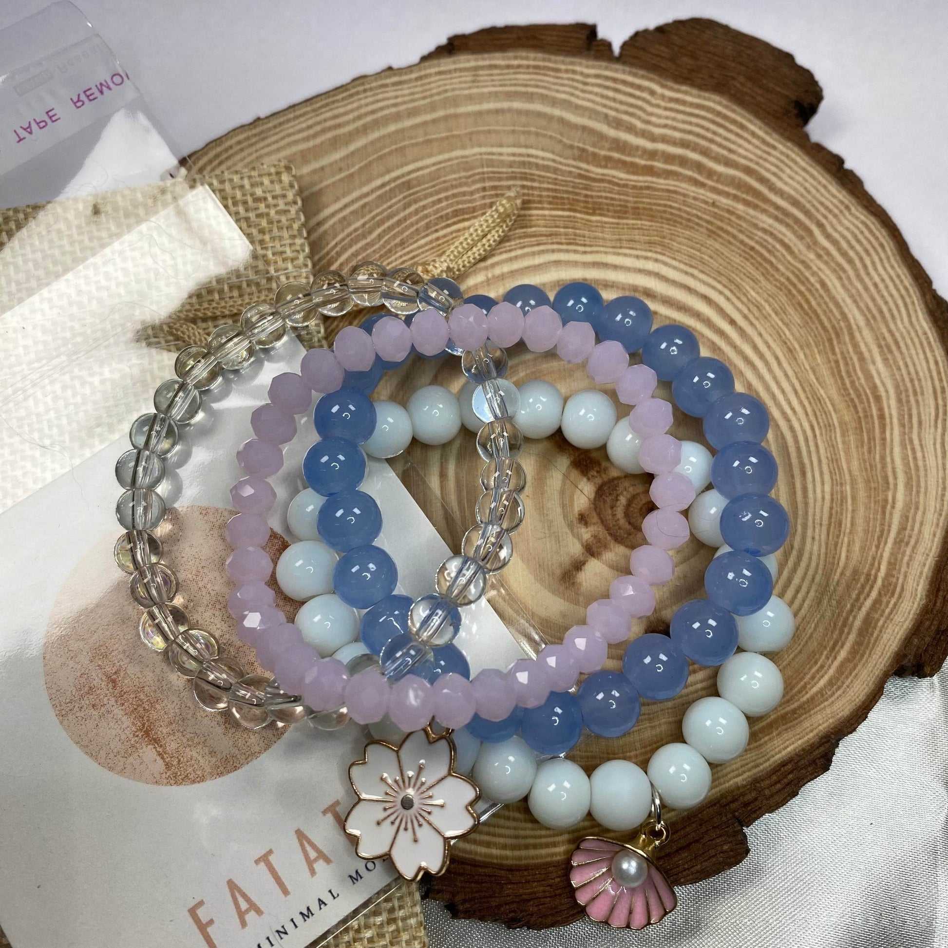 Stack bracelet |Colourful with charm handmade beauty to perfection - Fatatun