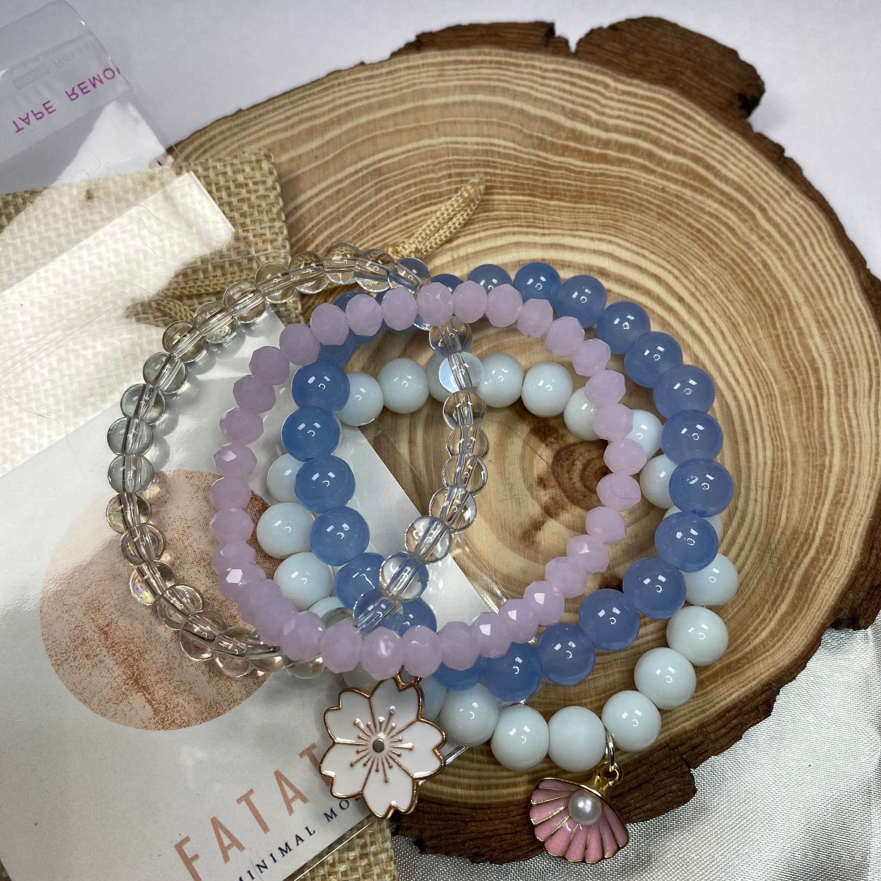 Stack bracelet |Colourful with charm handmade beauty to perfection - Fatatun