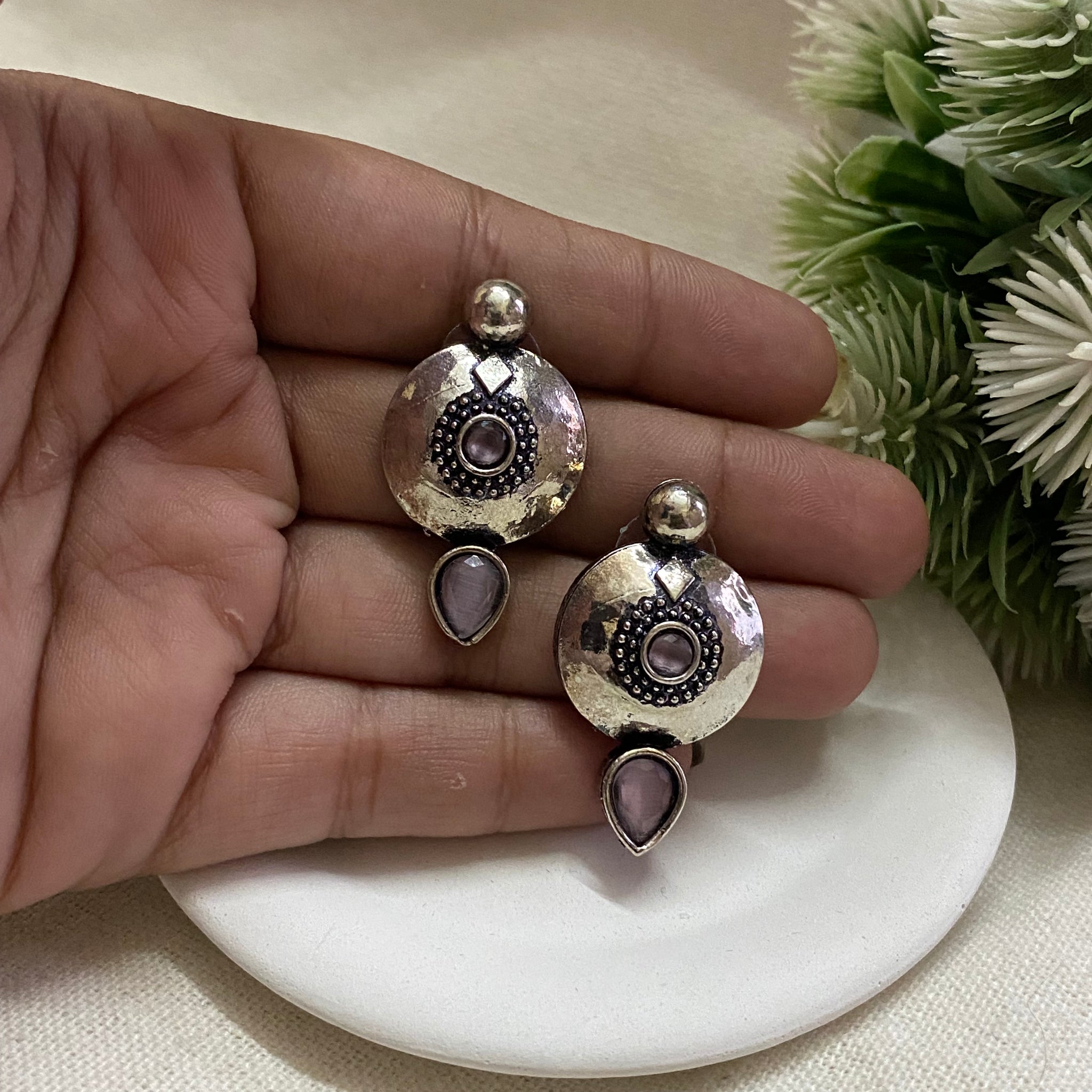 Unique minimal oxidise earrings