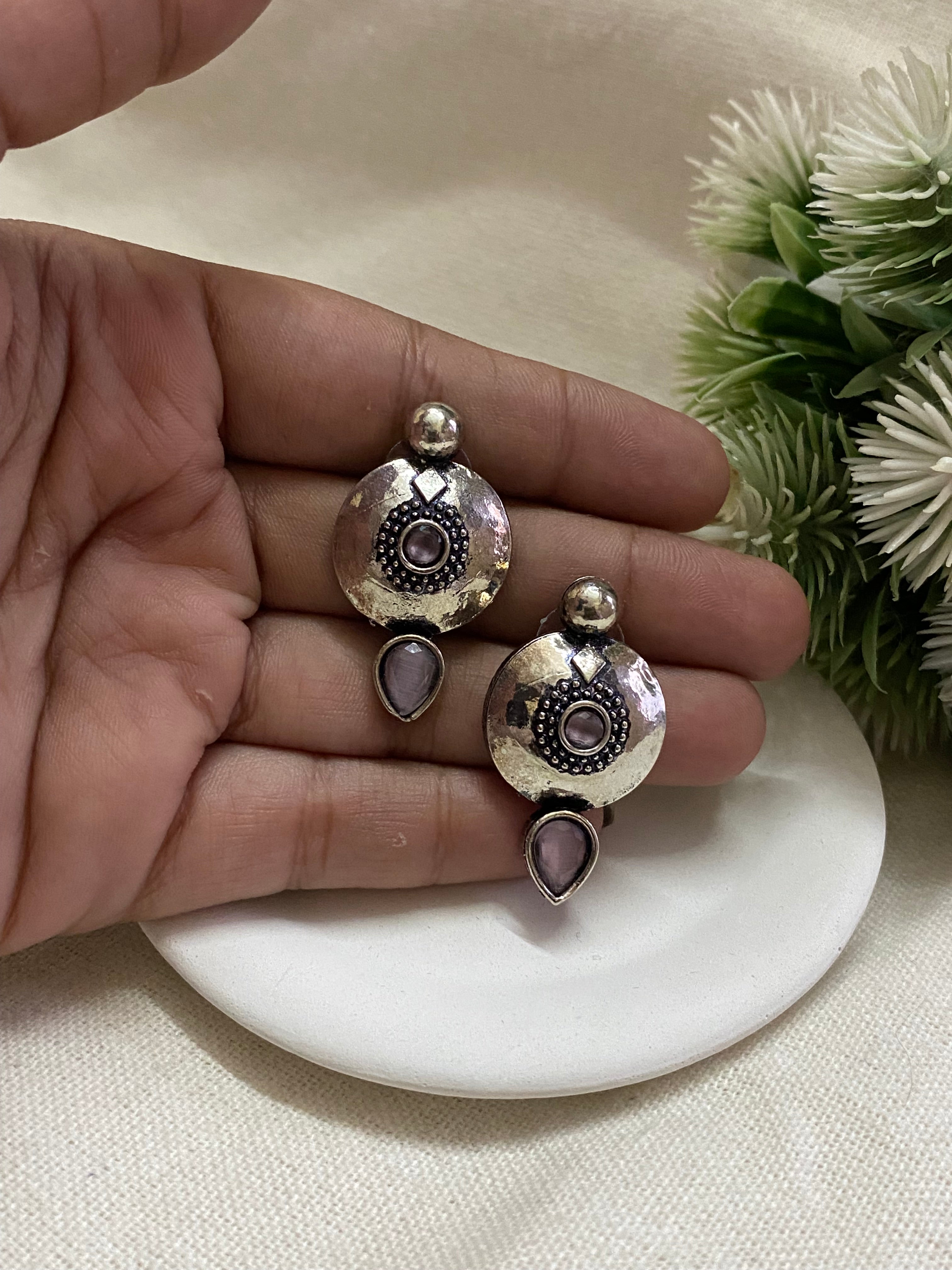 Unique minimal oxidise earrings