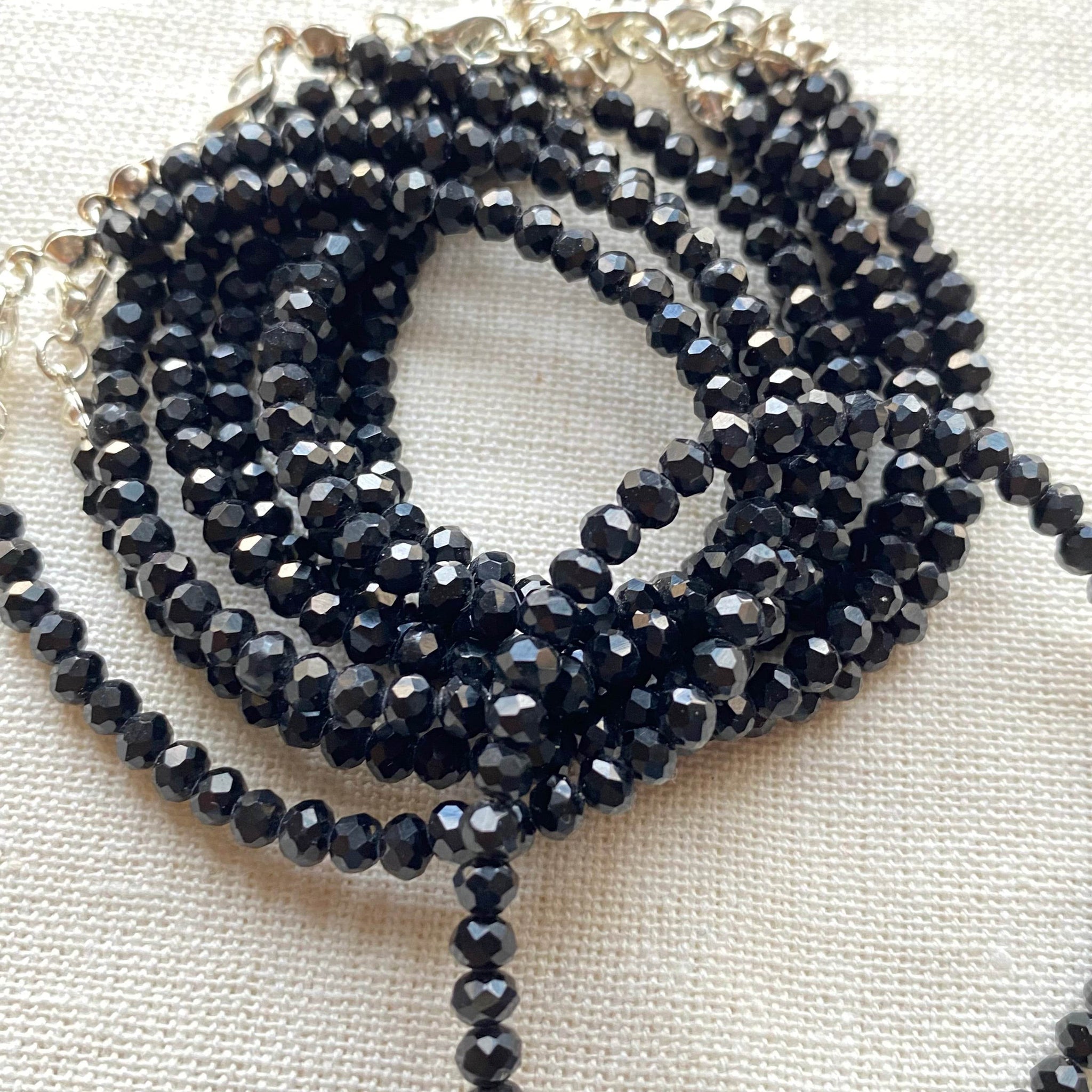 Crystals Bracelet Black Opaque (cost for each) - Fatatun