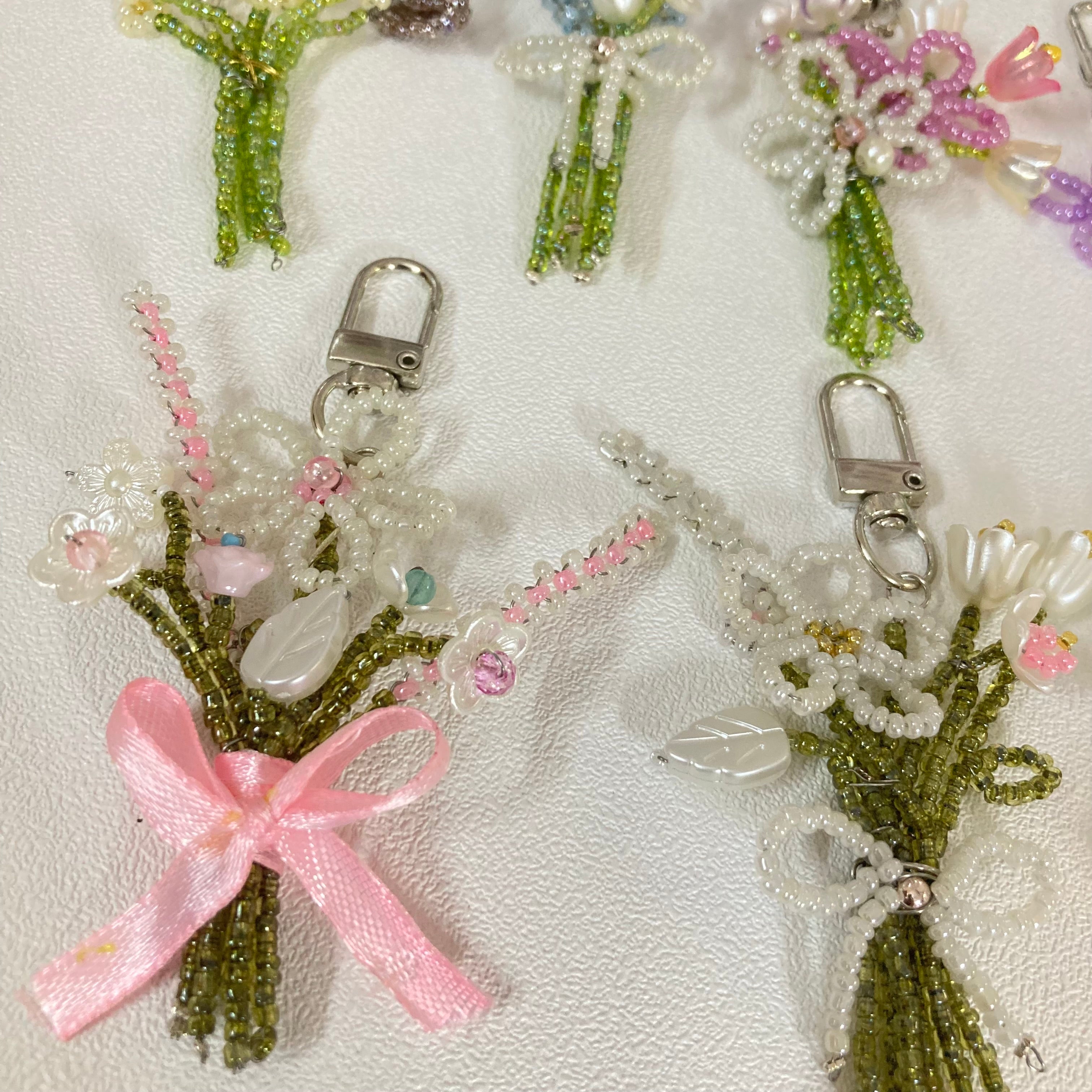 Beaded Flower Bouquets | Bag or Keychain Charms