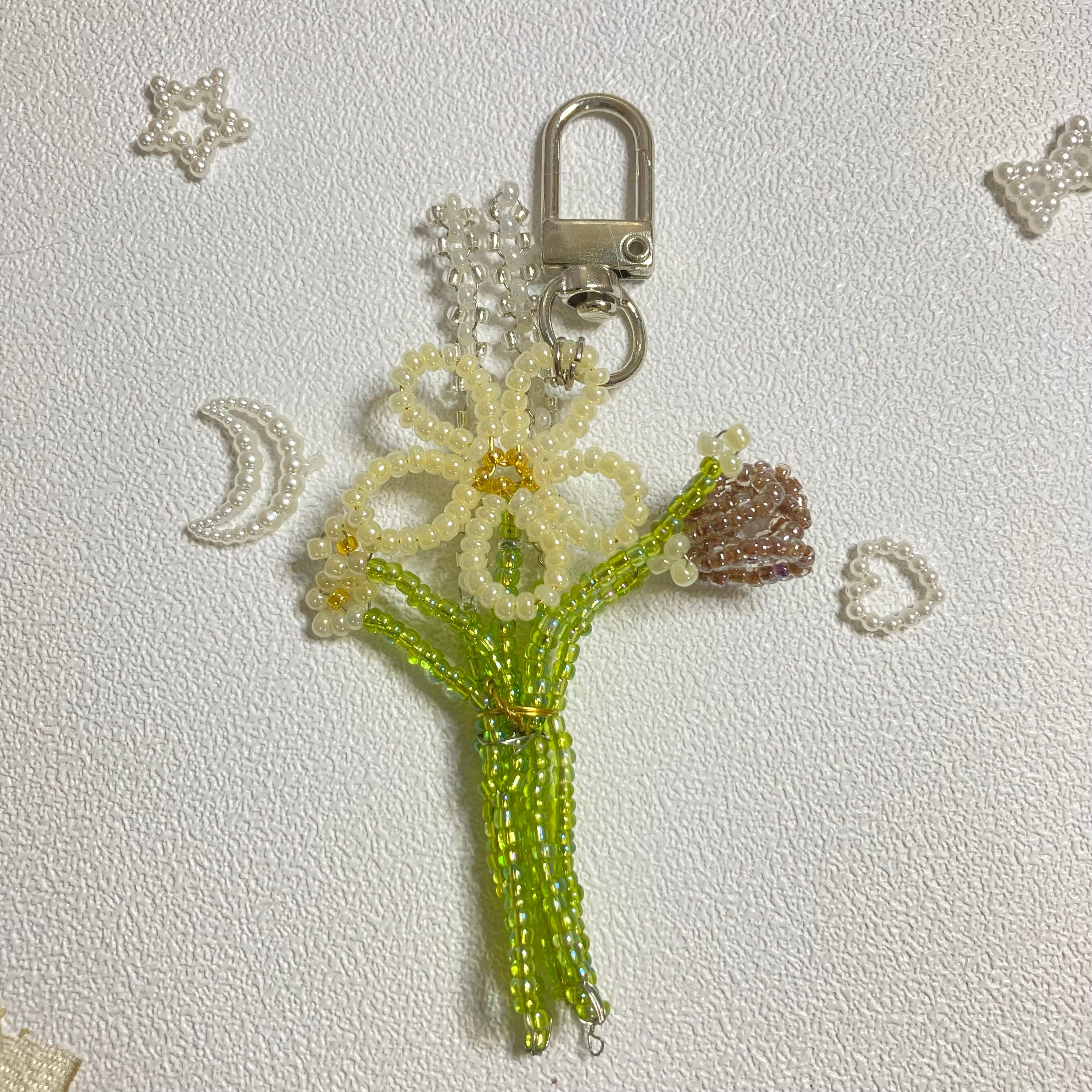 Beaded Flower Bouquets | Bag or Keychain Charms