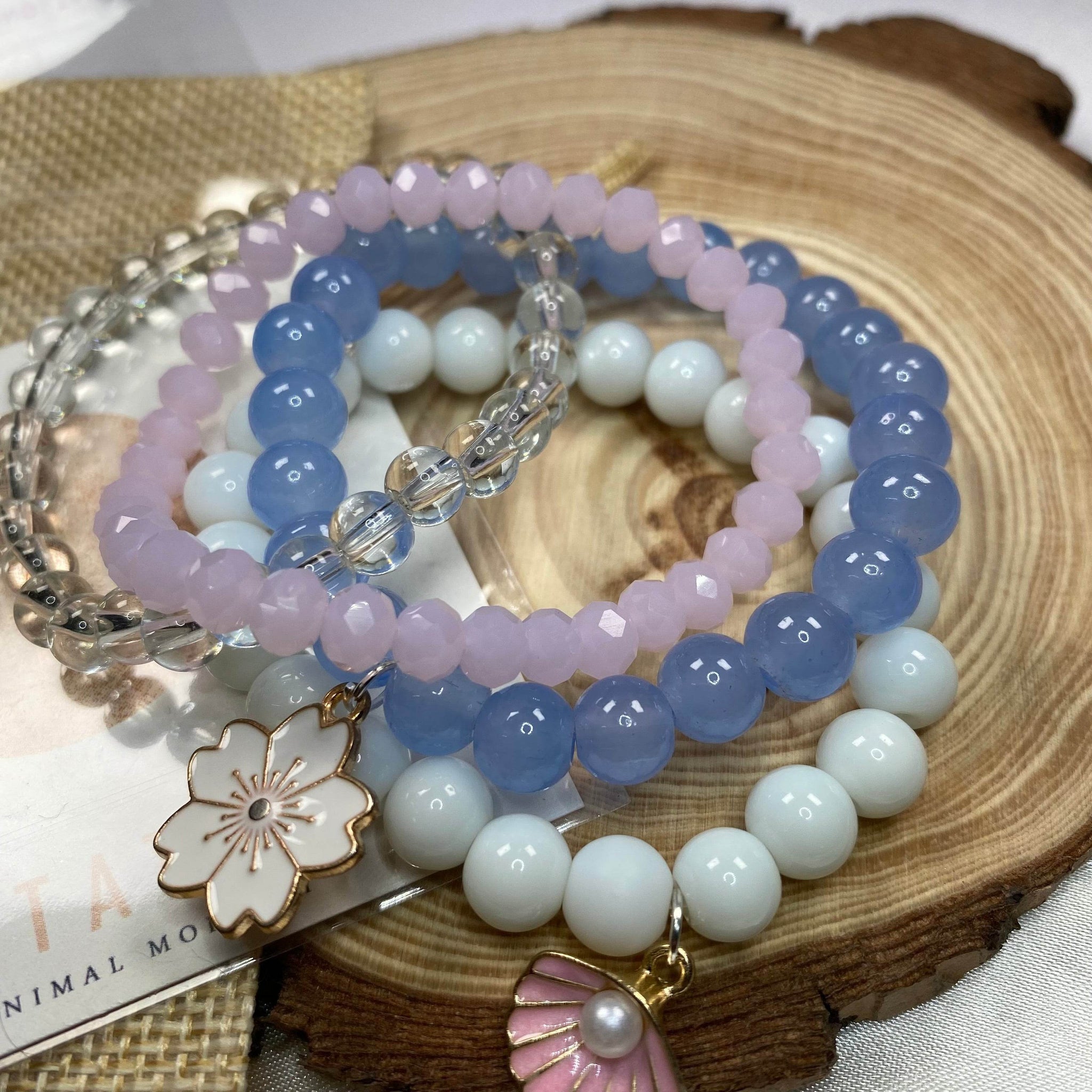 Stack bracelet |Colourful with charm handmade beauty to perfection - Fatatun