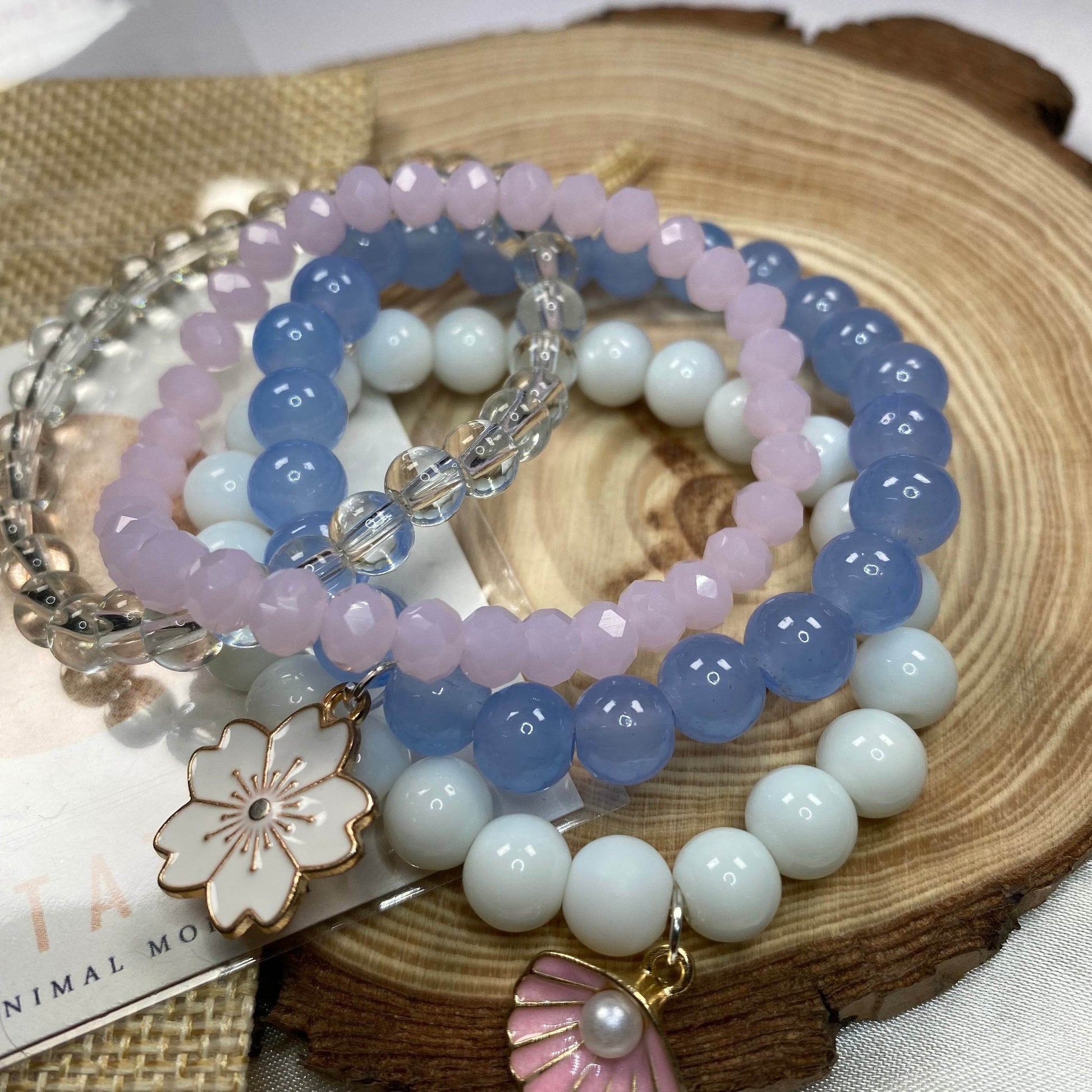 Stack bracelet |Colourful with charm handmade beauty to perfection - Fatatun