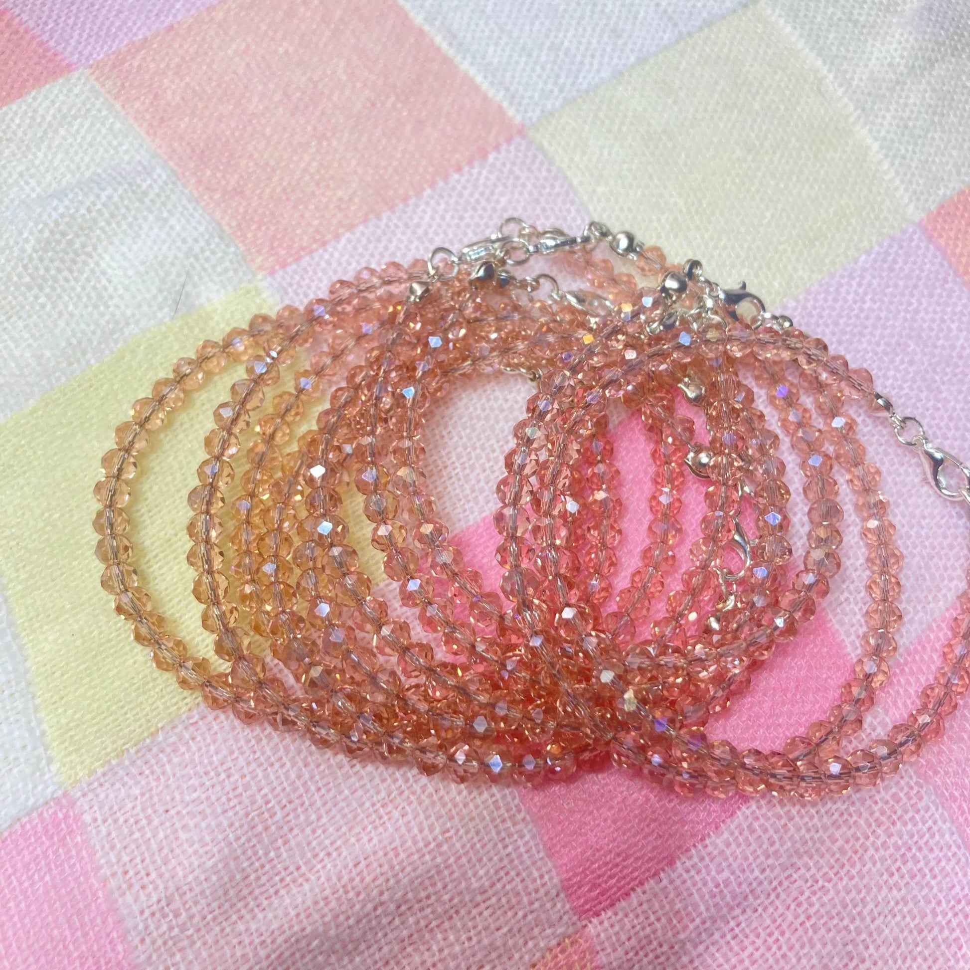 Crystal Bracelet peachy pink Shine (cost for each) - Fatatun