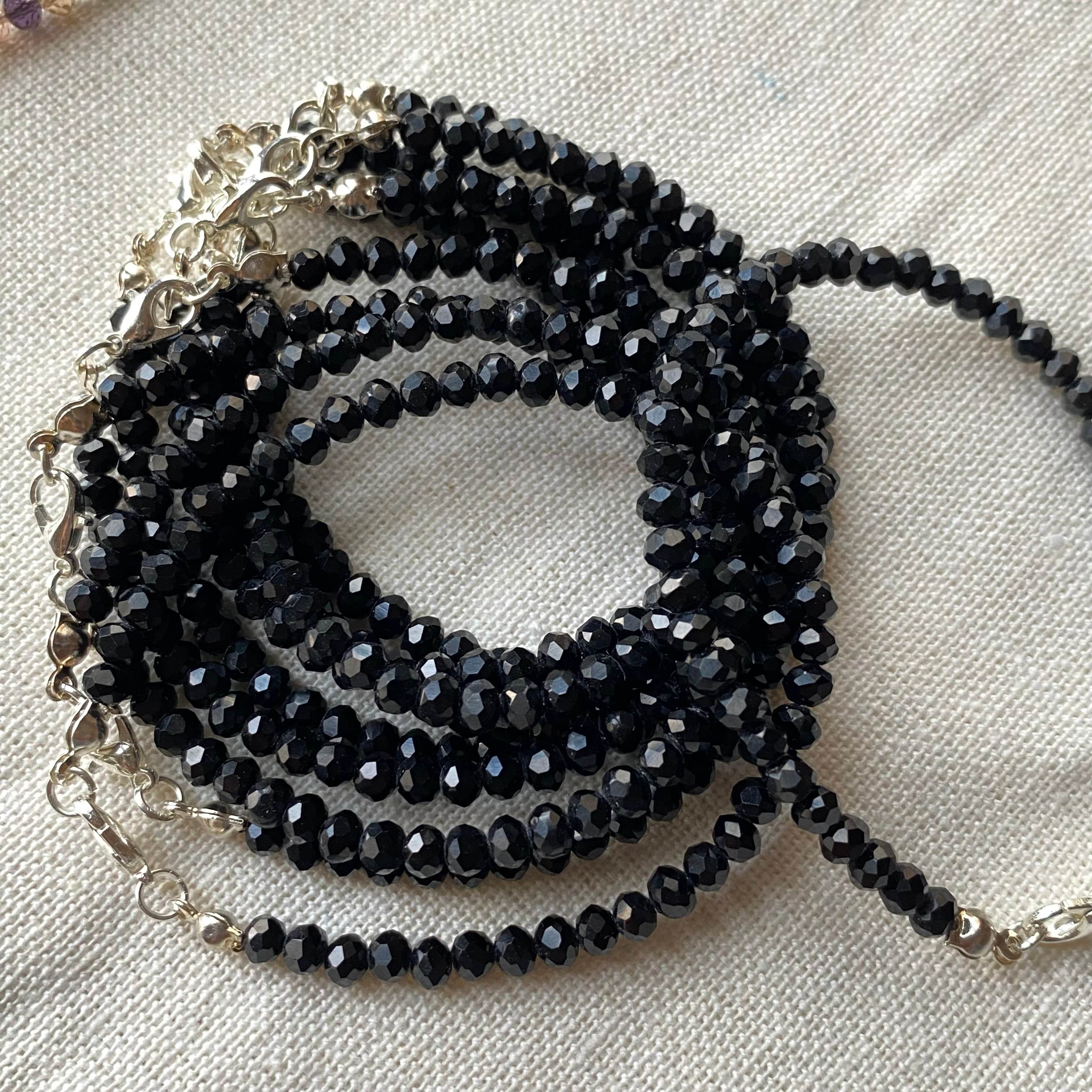 Crystals Bracelet Black Opaque (cost for each) - Fatatun