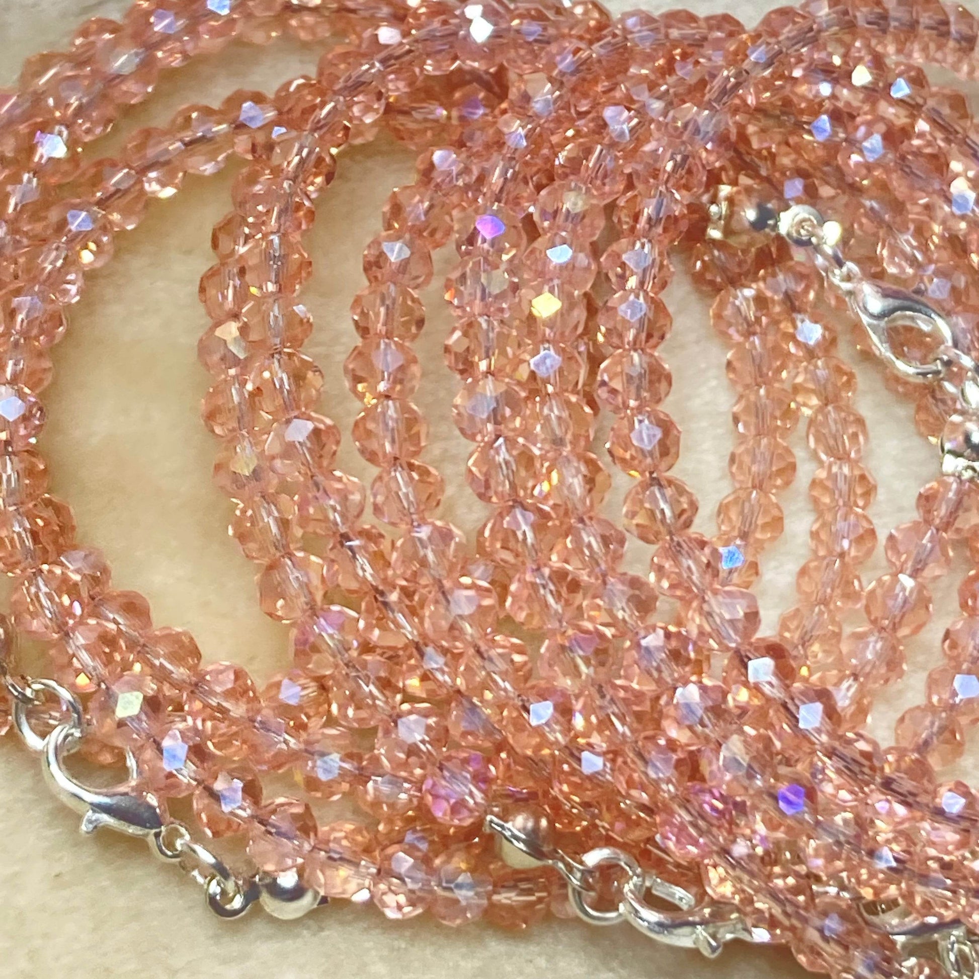 Crystal Bracelet peachy pink Shine (cost for each) - Fatatun
