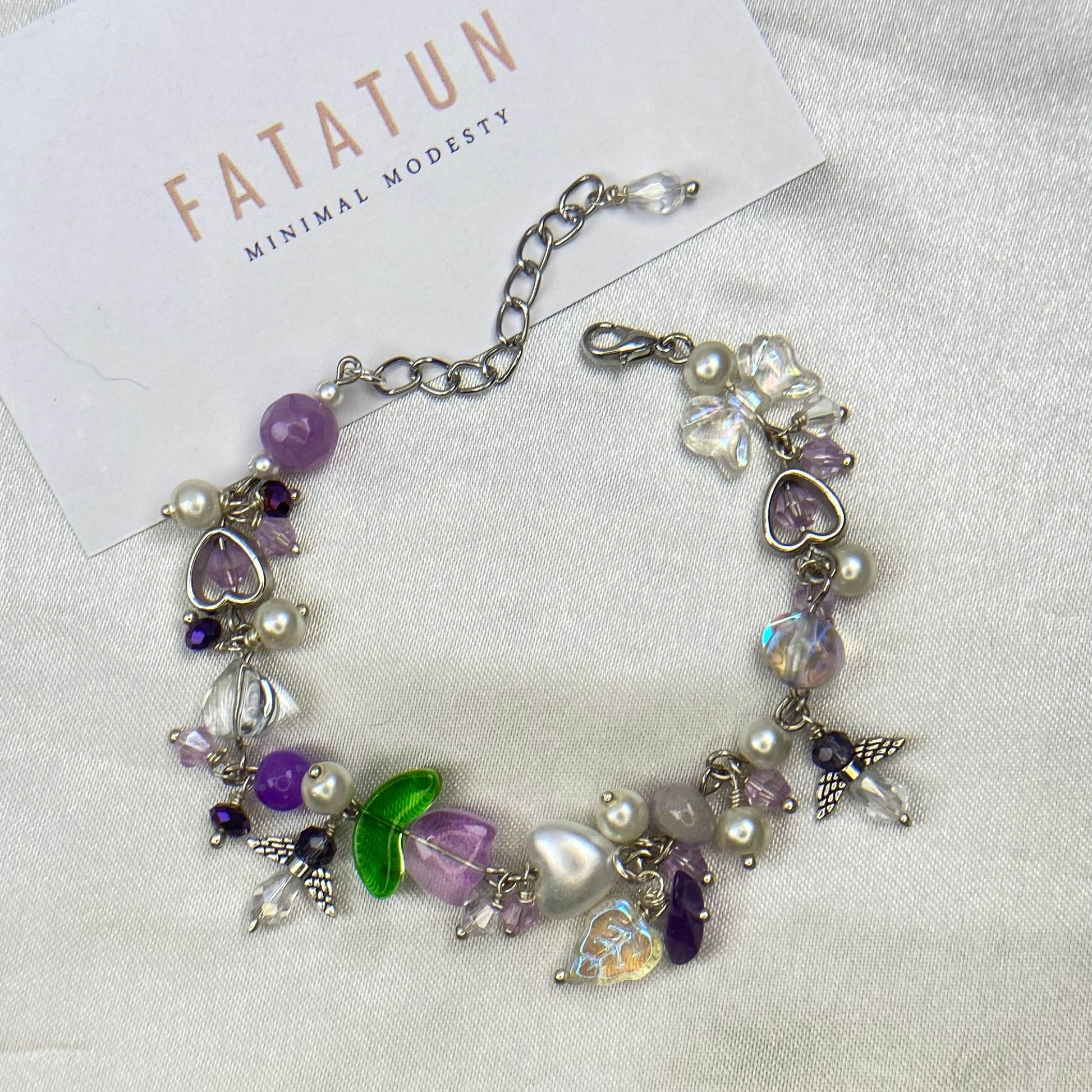 Purple theme Charm Bracelet - Fatatun