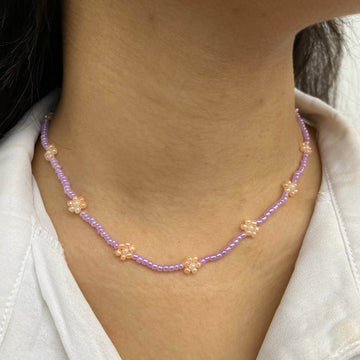 Daisy choker | Daisy chain | Made with seed beads - Fatatun
