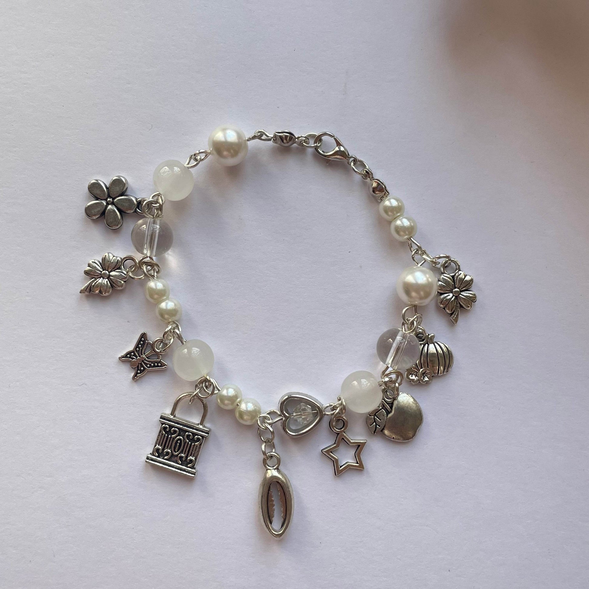 Charms Bracelet| Fairy Design Pearl and crystals-D2 - Fatatun