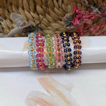 Crystal hydro bead rings set of 6 - Fatatun