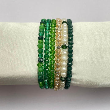 Crystal Rondella Stack Bracelet Set of 6 - Fatatun