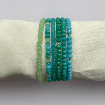 Crystal Rondella Stack bracelet Set of 6 - Fatatun