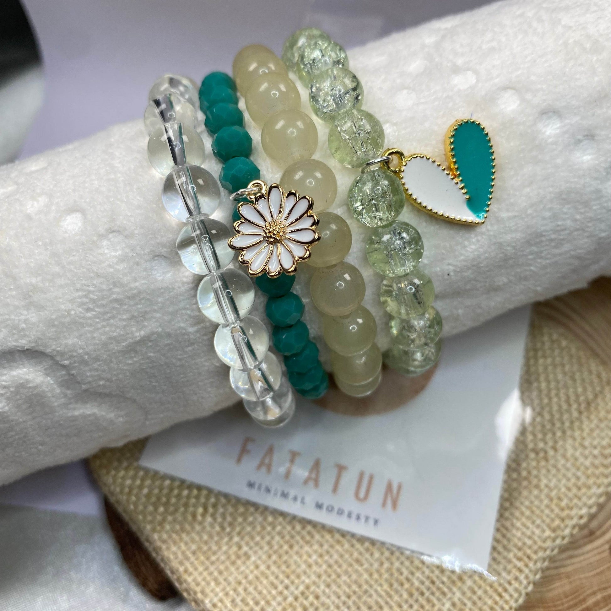 Stack Bracelets | Stacked for style! Mix these four beaded beauties for your perfect look - Fatatun